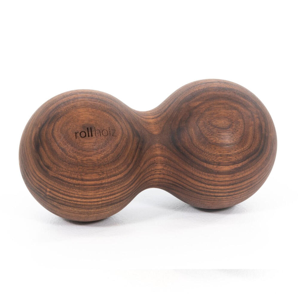 ROLLHOLZ Duoball Doppelkugel Walnuss 10 cm Faszientraining Handmade in Germany - ROLLHOLZ