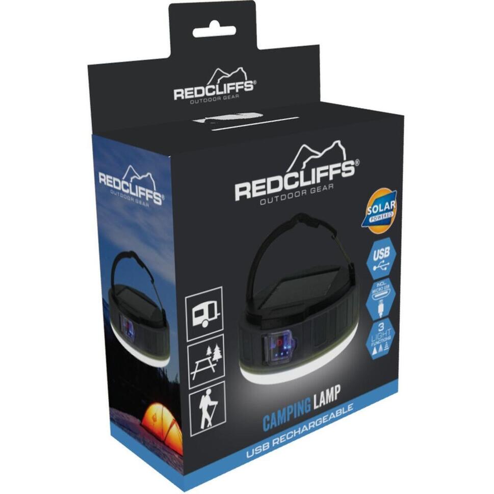 Latarka campingowa solarna Redcliffs USB wodoodporna