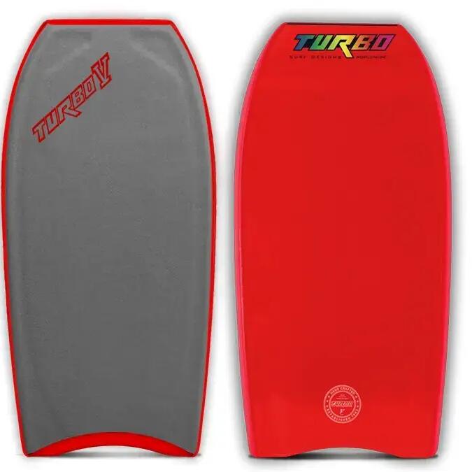 Turbo 5 PP Bodyboard, Gray/Red, 40.5 inches