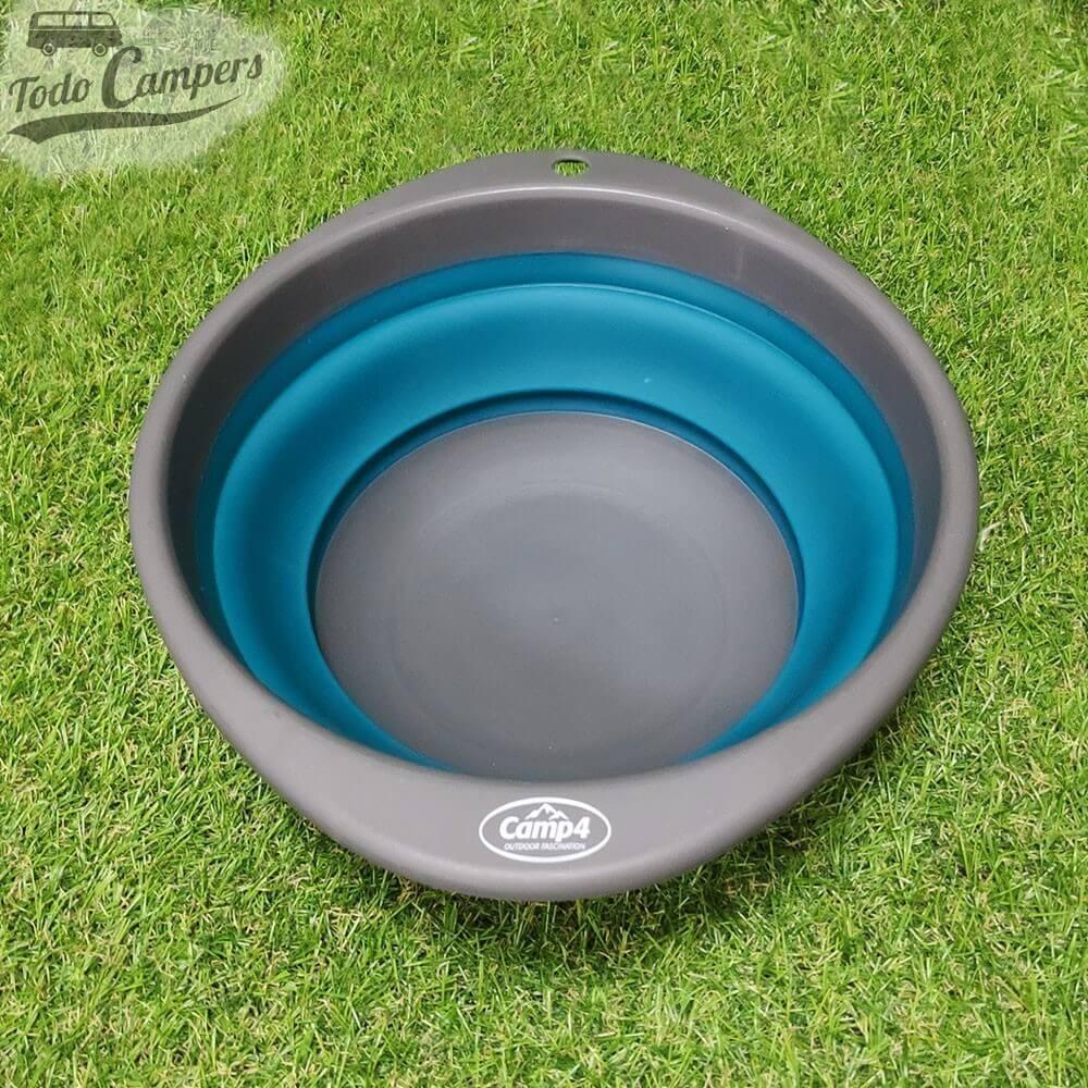 Bol plegable de silicona turquesa y gris de 27 cm 6/6