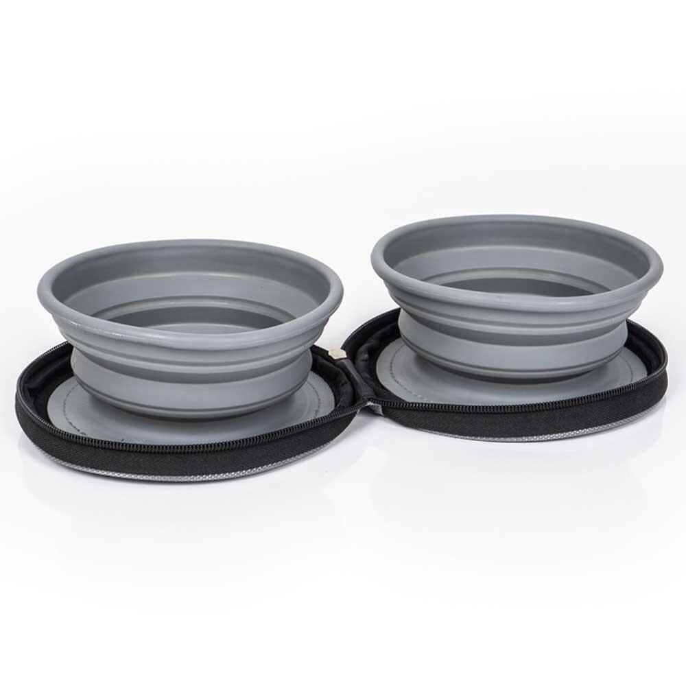 Comedero doble de silicona plegable con cremallera 2/5
