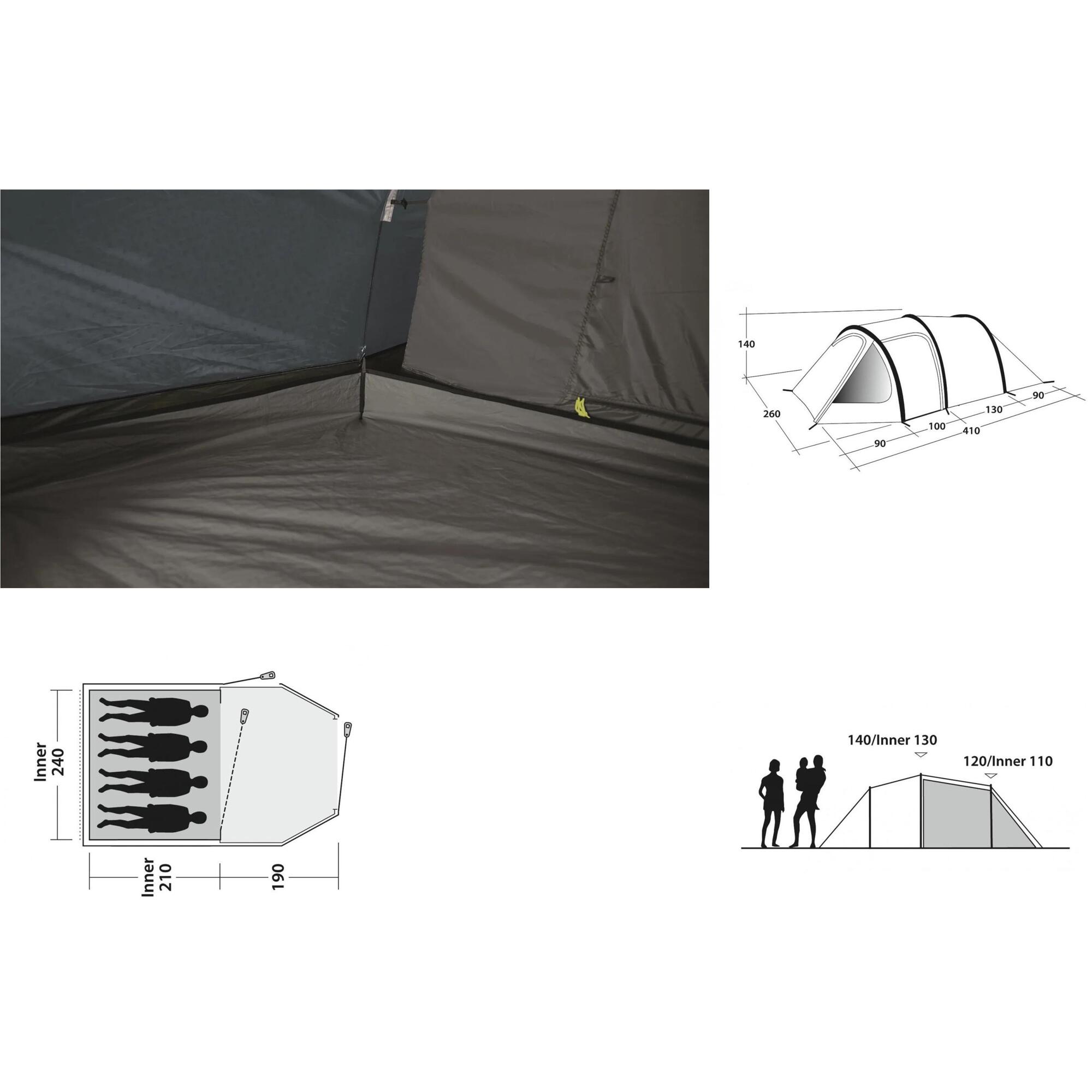 Outwell Tenda túnel para 4 pessoas Earth 4 azul 4/5