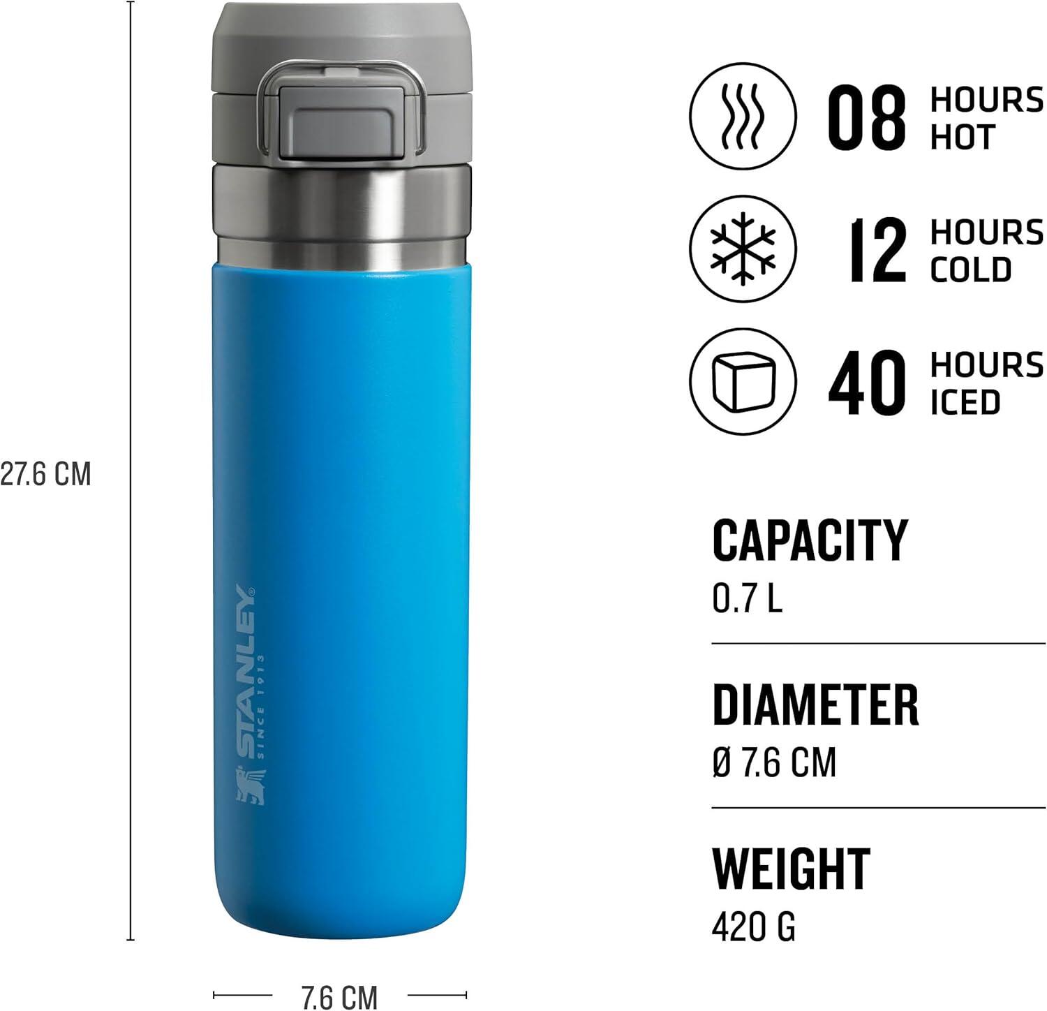 Gourde Isotherme 0,7L Bouteille D'Eau Fitness Trek - Couvercle À Bouton-Poussoir 2/9