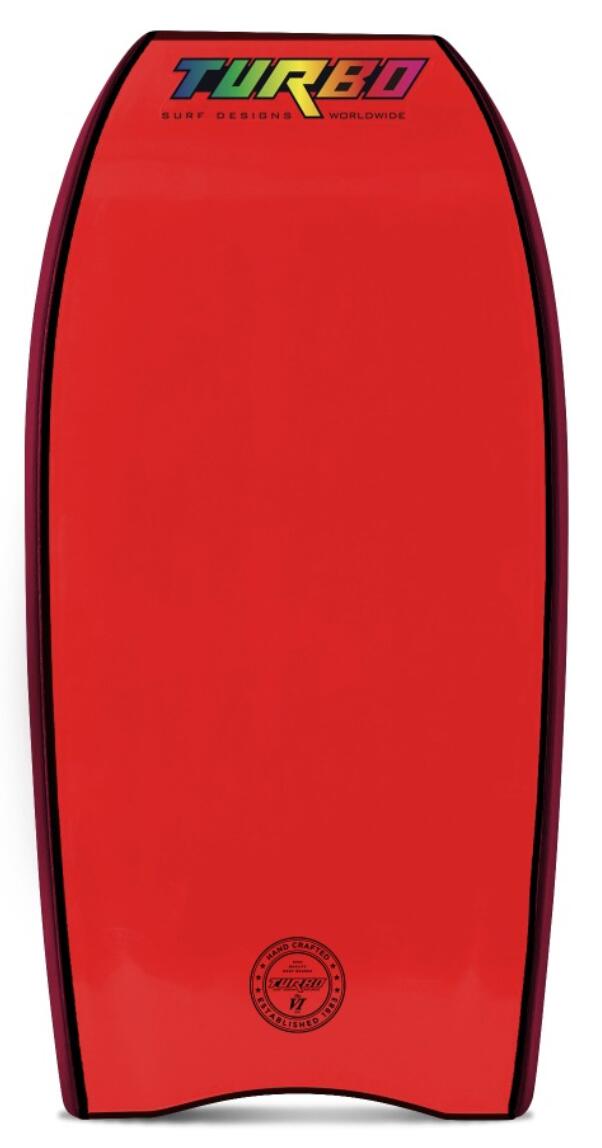 Tabla de bodyboard Turbo 6 PP color burdeos/rojo 42 3/3