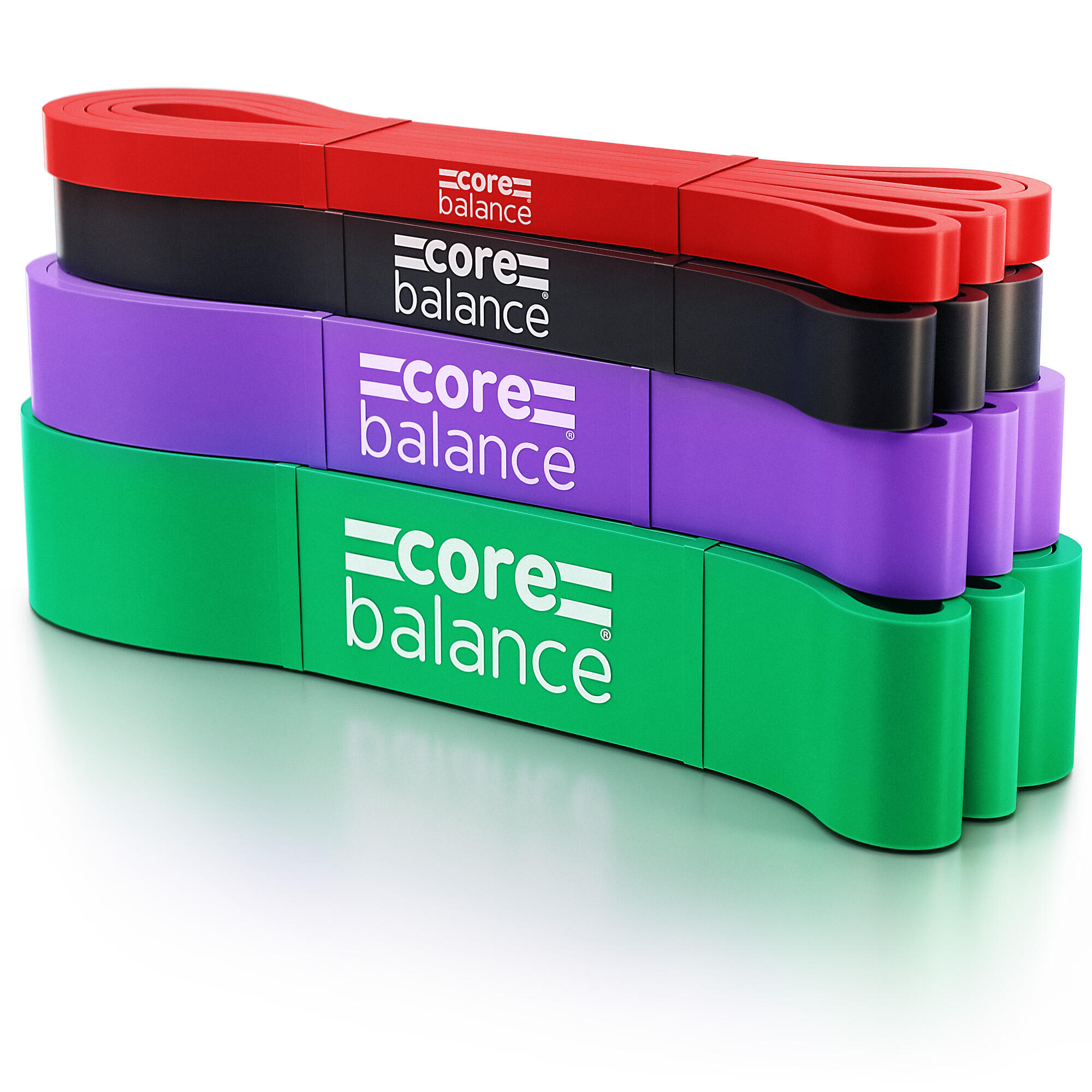 CORE BALANCE Pull Up Resistance Band 4 Piece Set Latex Light To Extra Heavy Core Balance