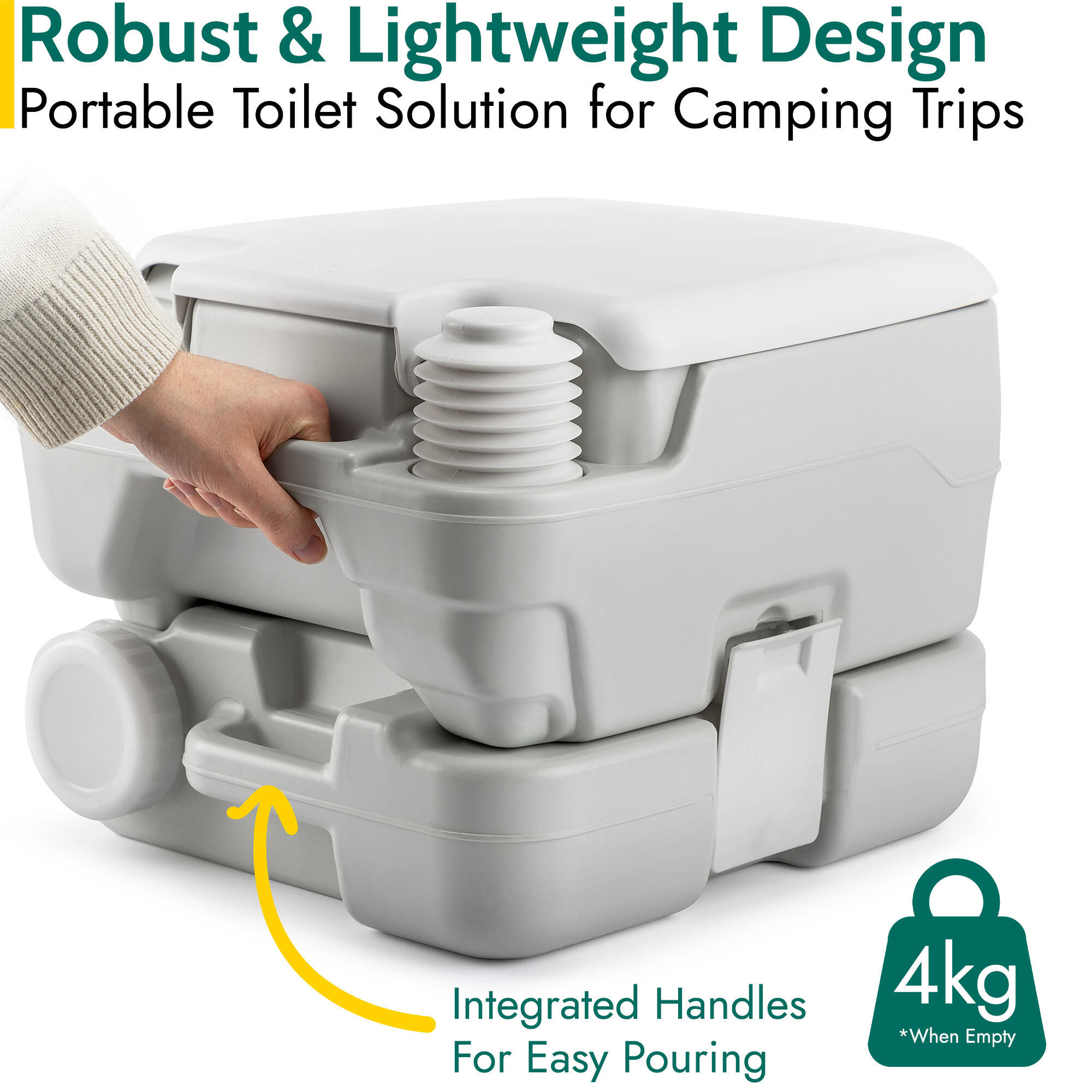 Camping Toilet Portable 10L Flushable Porta Potty Loo Fishing Festivals 6/7
