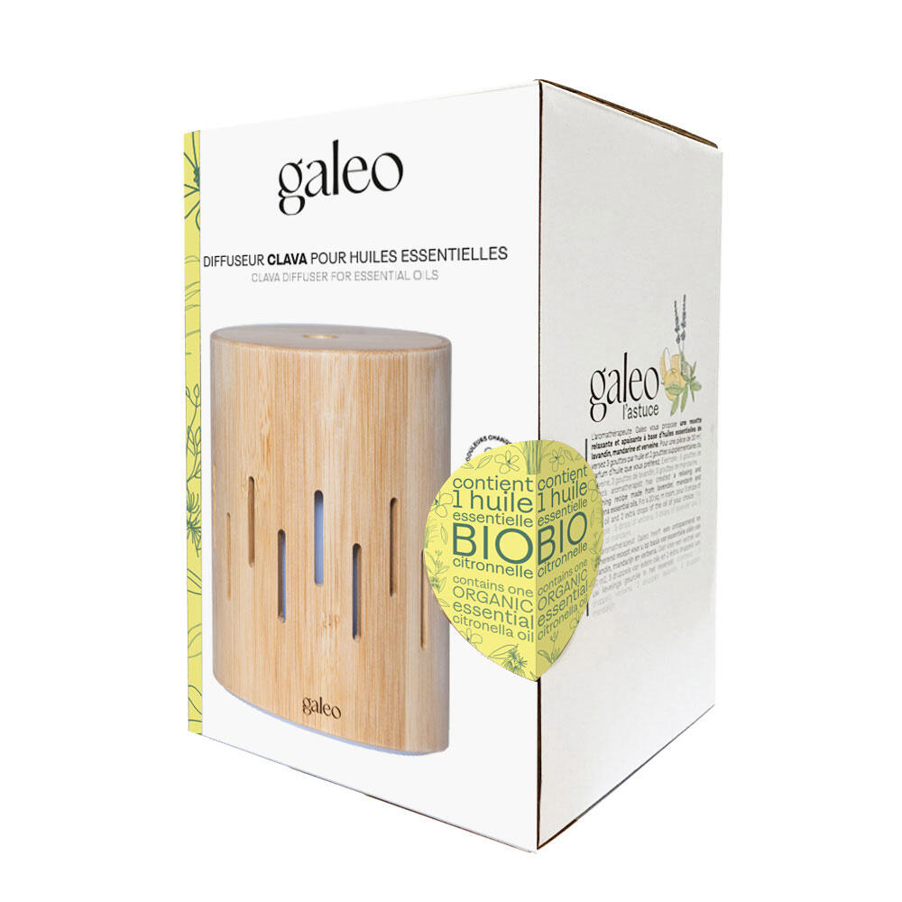 Galeo - Diffuseur Électrique Clava + 1 Huile Essentielle Bio 10ml Citronnelle Offerte - Anti-moustique - Taille Unique - Decathlon