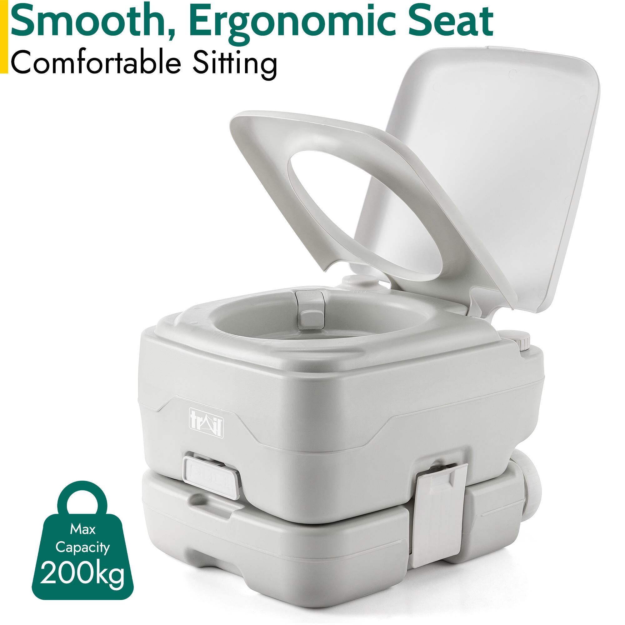 Camping Toilet Portable 10L Flushable Porta Potty Loo Fishing Festivals 5/7