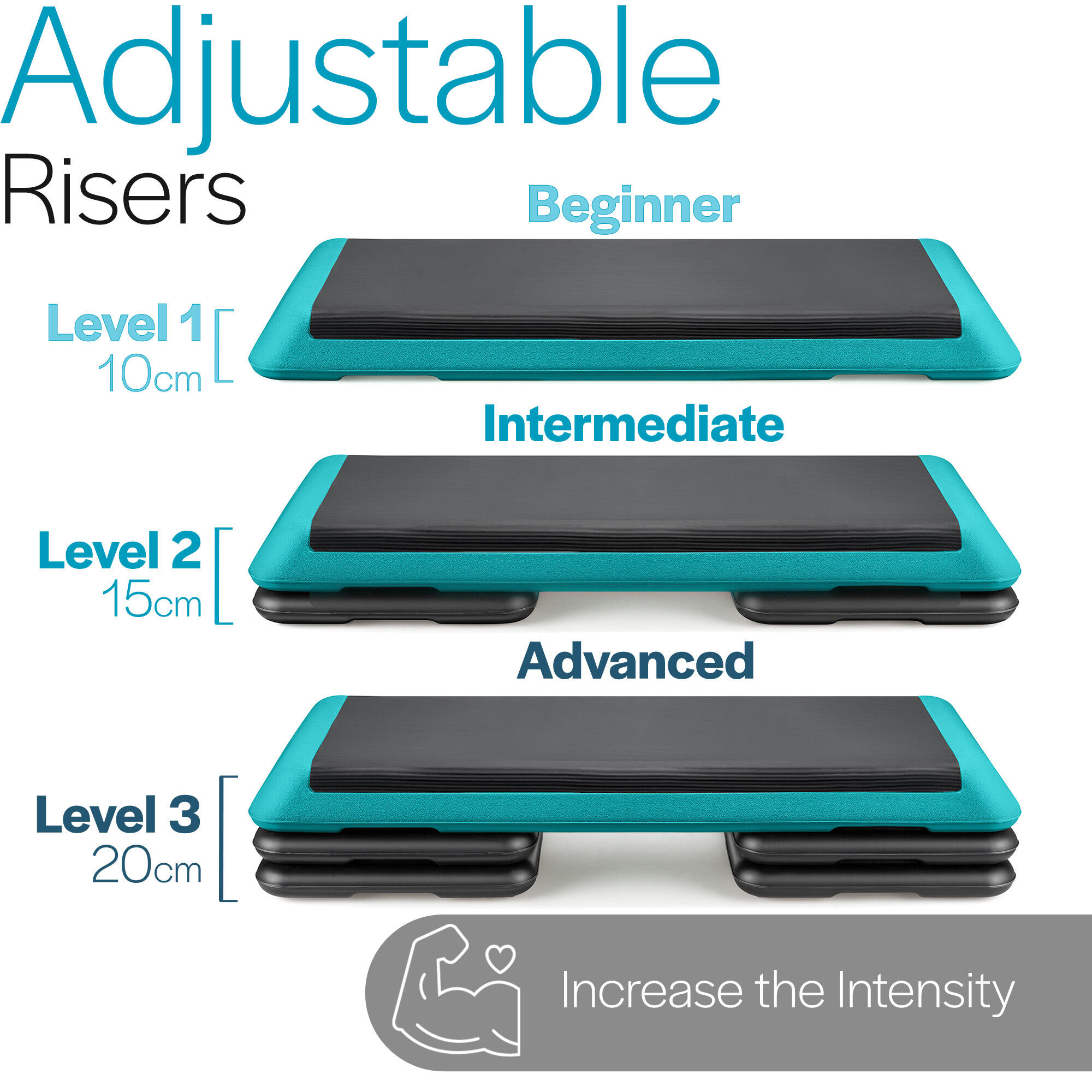Exercise Aerobic Step 3 Level Height Adjustable Fitness Stepper Core Balance 5/7