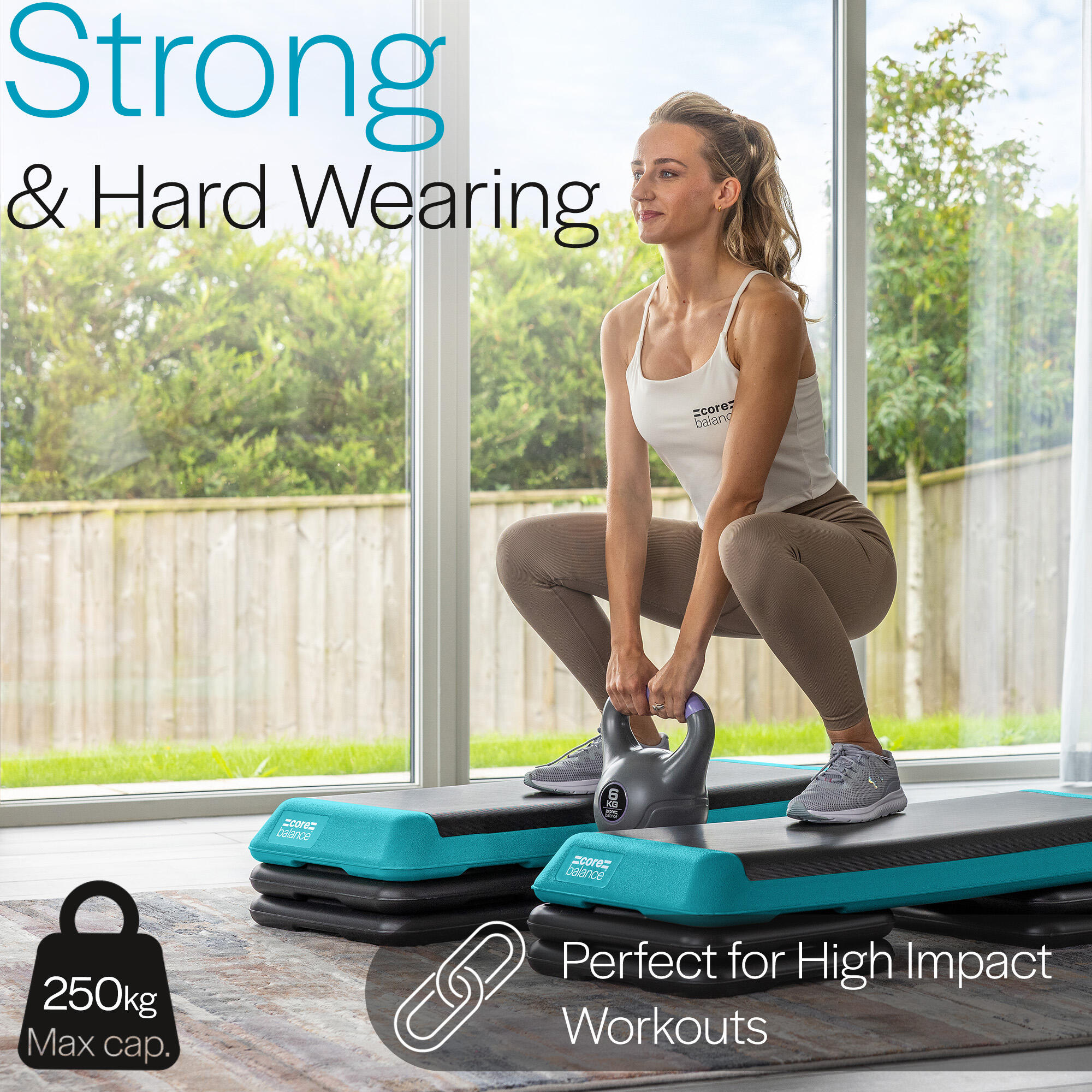 16'' Aerobic Step Platform Adjust 4 -12 Exercise Stepper W/ 4 Risers Green