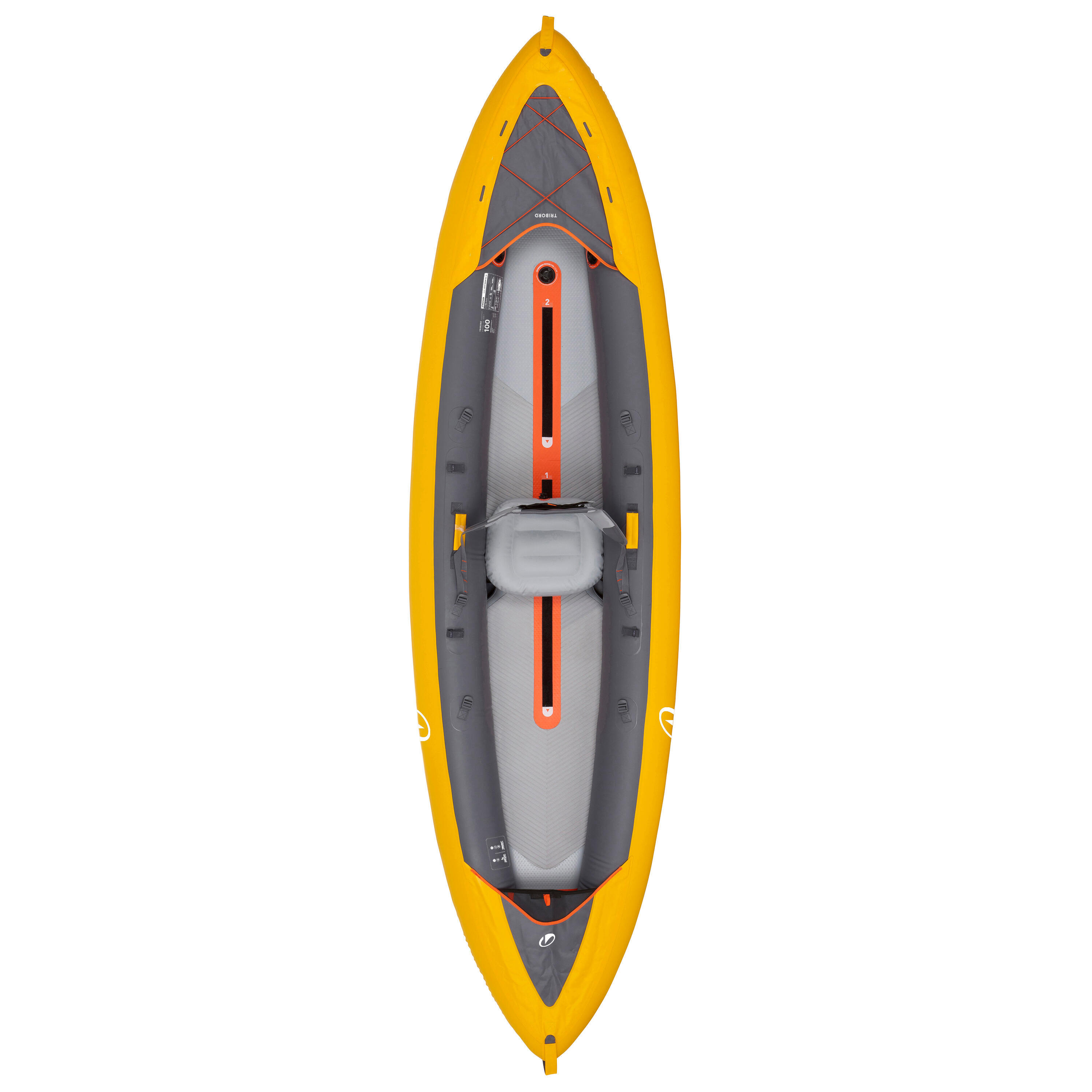 Canoë kayak gonflable 2 places - Tribord 100+ Jaune 6/7
