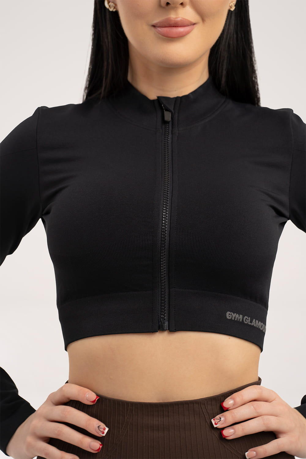Bluza fitness damska Gym Glamour bezszwowa rozpinana 4/5
