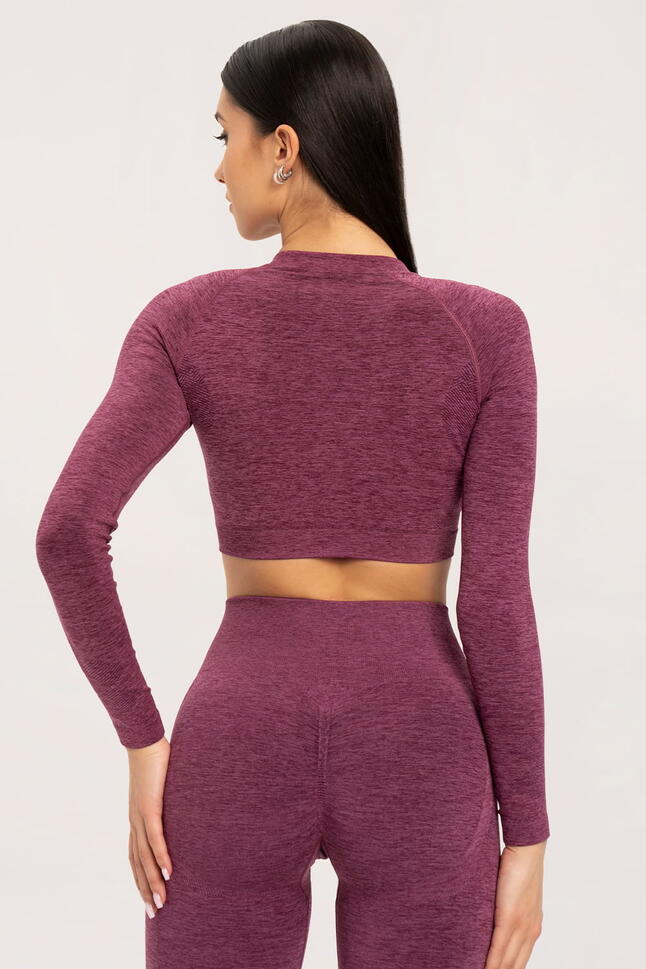 Koszulka fitness damska Gym Glamour z długim rękawem seamless
