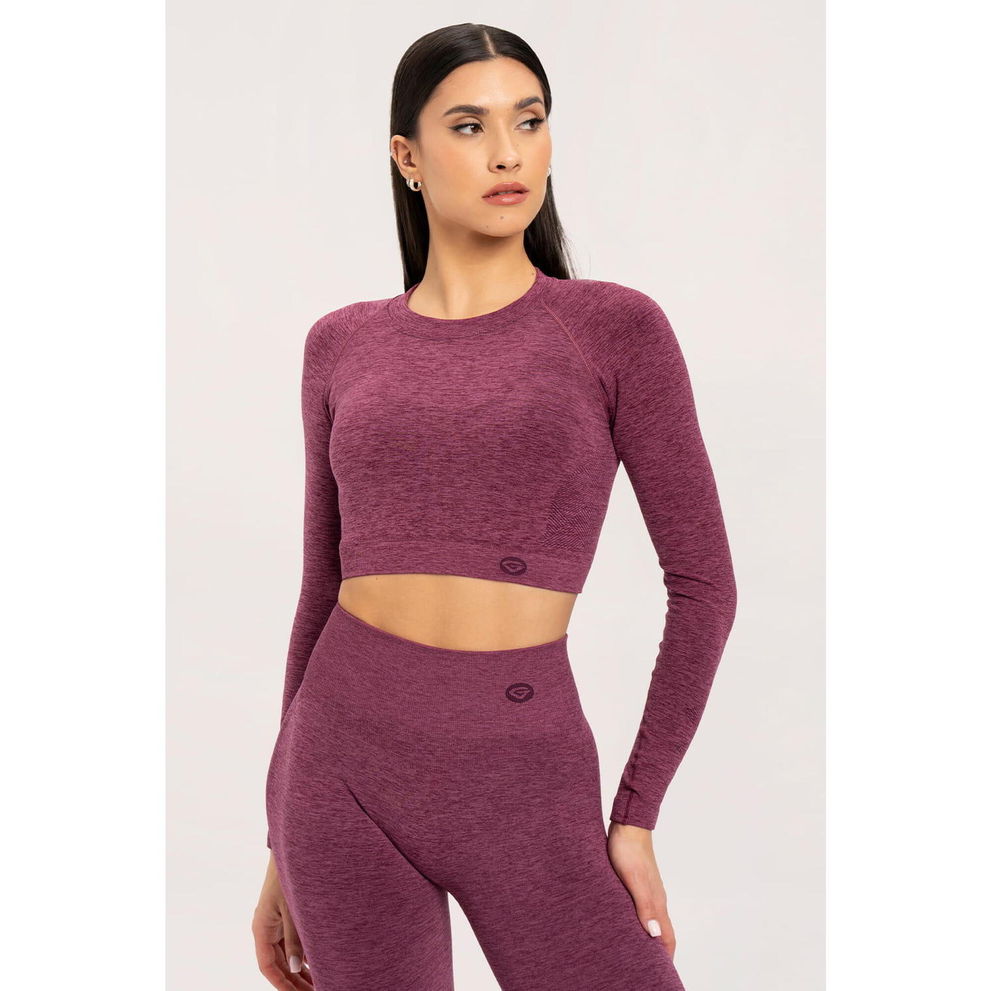 Koszulka fitness damska Gym Glamour z długim rękawem seamless