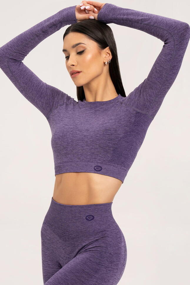 Koszulka fitness damska Gym Glamour z długim rękawem seamless