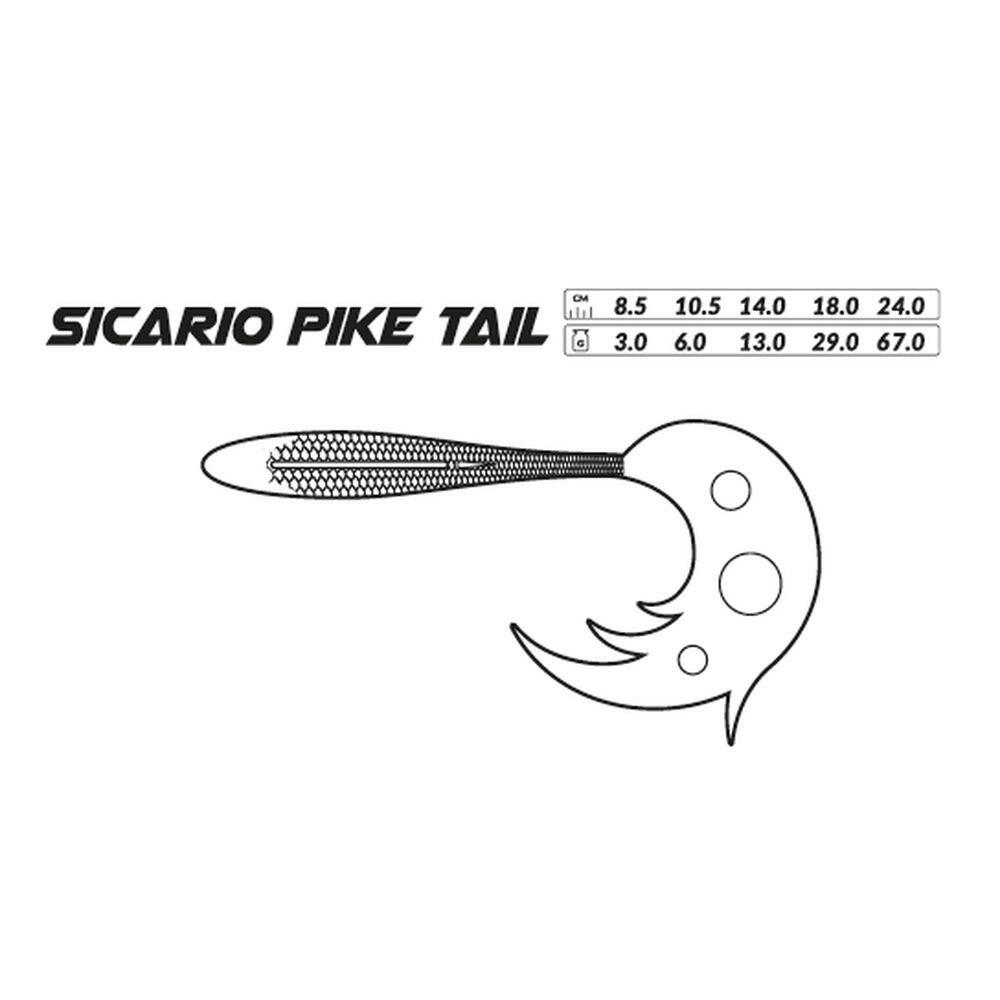 Mikado Sicario Señuelo Blando 10,5 cm cola twister 4 uds 2/7