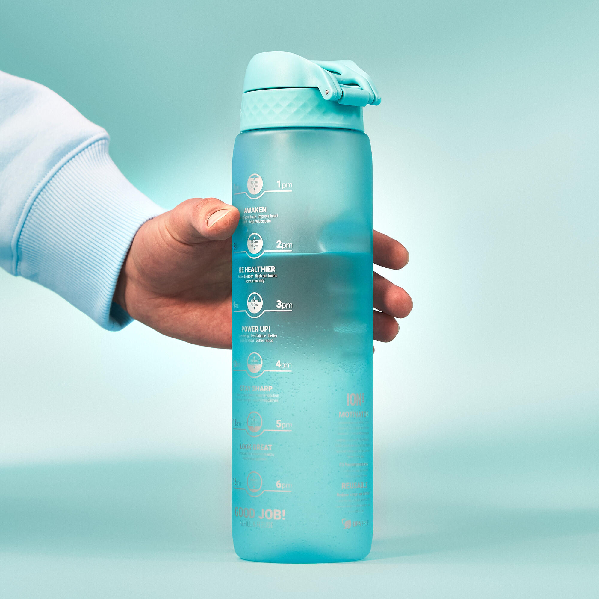 Butelka motywacyjna z miarką ION8 MOTIVATOR BPA Free 2/8