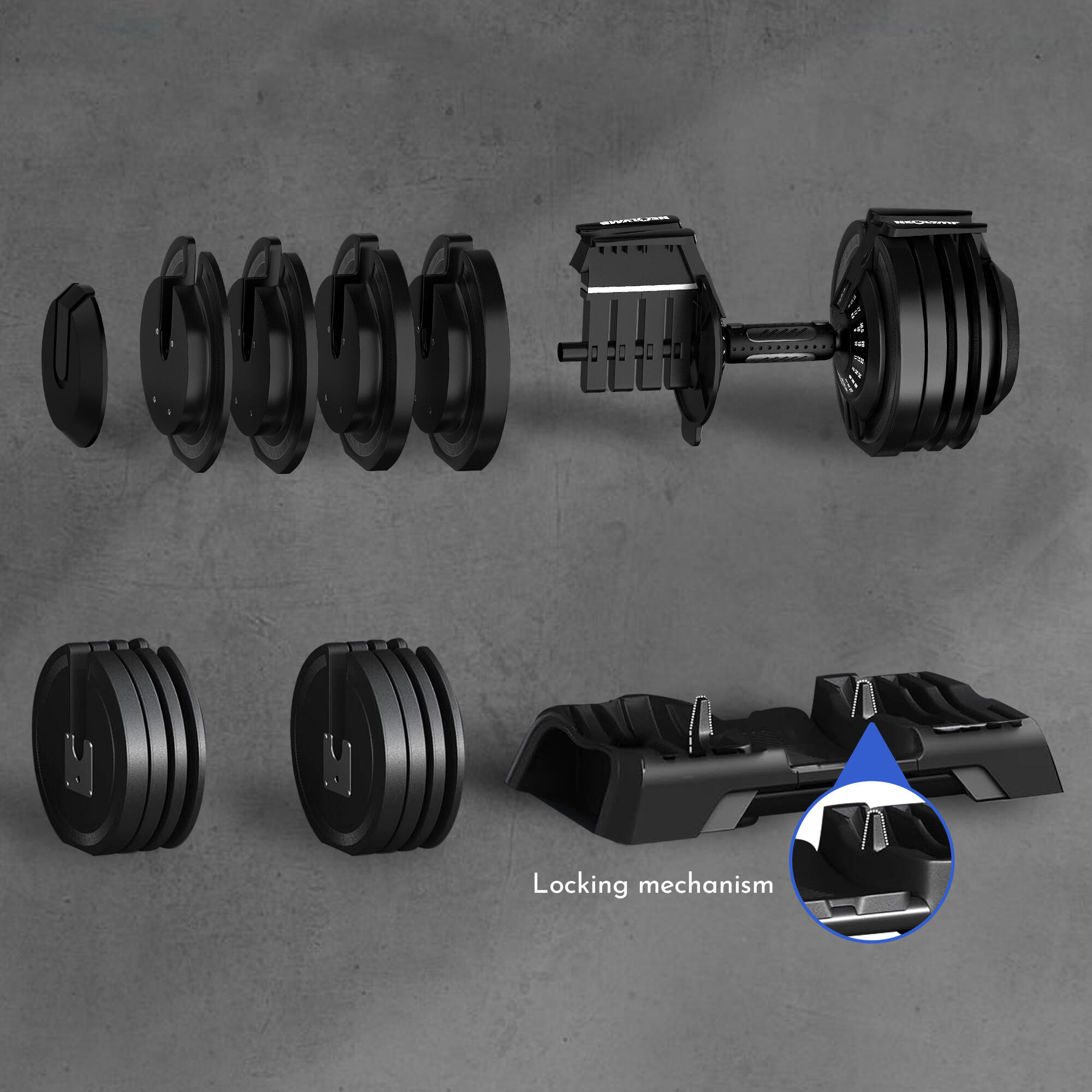 Kurzhantel verstellbar 24kg 2er Set - 12 Gewichtsstufen mit Drehgriff - Dumbbell 6/7