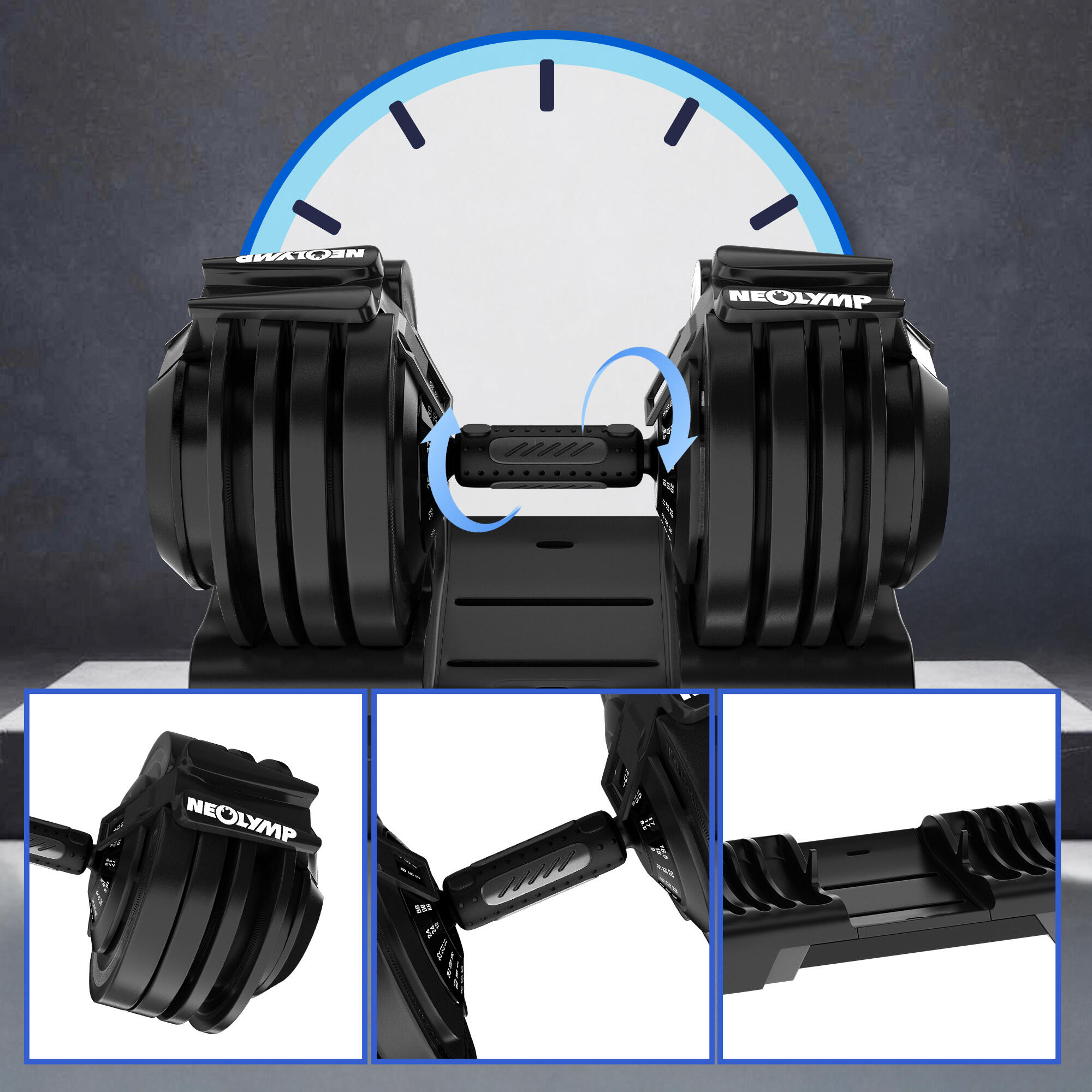 Kurzhantel verstellbar 24kg 2er Set - 12 Gewichtsstufen mit Drehgriff - Dumbbell 4/7
