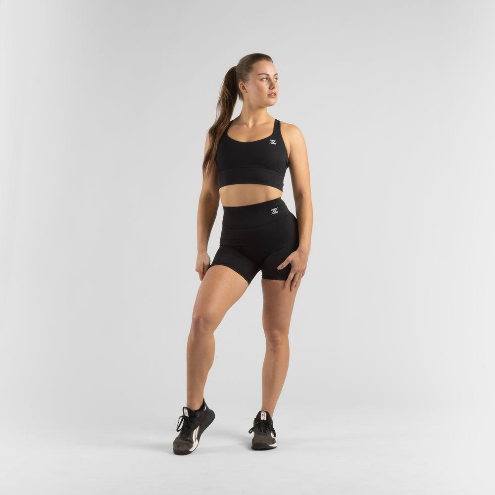 Leggings de sport courts ZEUZ pour femme, noirs, taille M 4/7