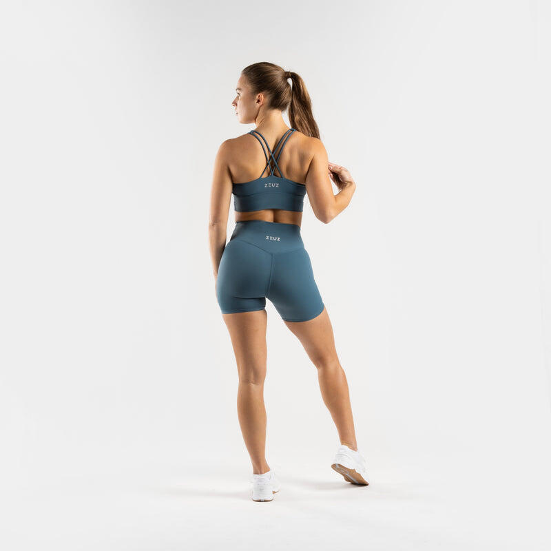 Leggings de sport courts ZEUZ pour femme, bleus, taille XL 6/7
