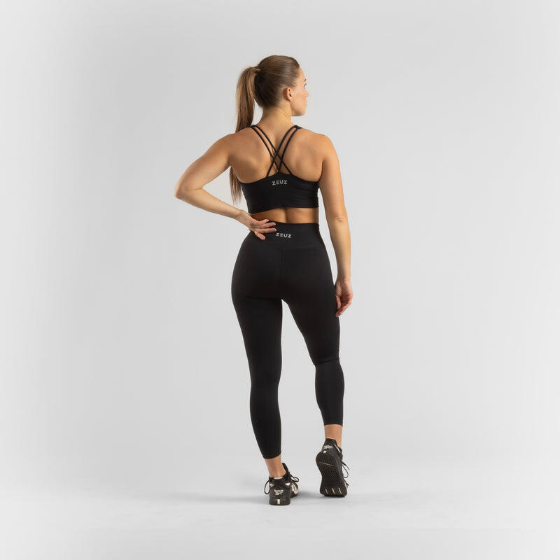 Leggings de sport ZEUZ pour femme, noirs, taille XS 5/7