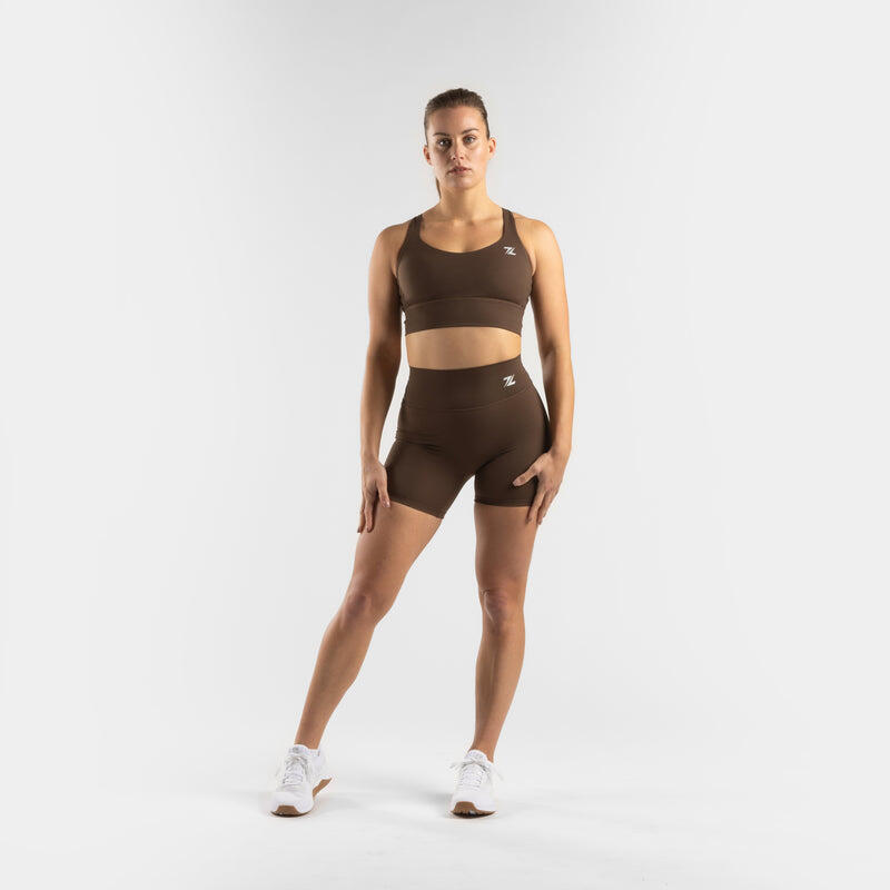 Leggings de sport courts pour femme ZEUZ, marron, taille XL 4/7