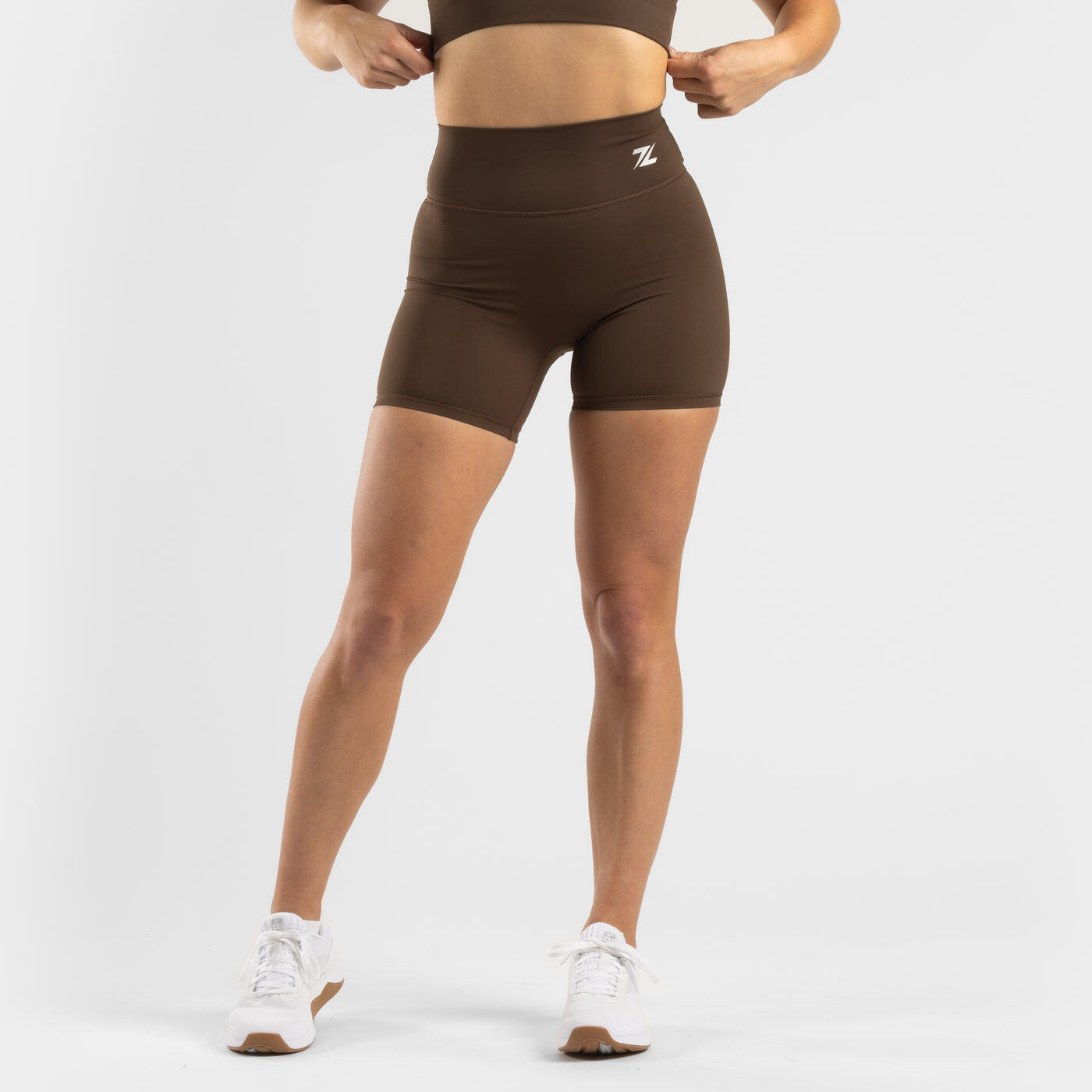 ZEUZ ZEUZ Korte Sport Legging Dames High Waist - Bruin - Maat M