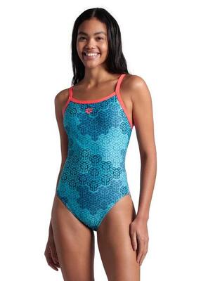 Arena camo kikki challenge back badpak - fluo rood / water multi - maat 26