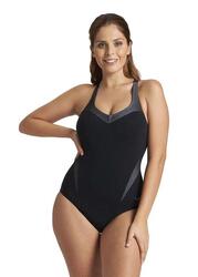 Maillot de bain dos croisé Arena Bodylift Isabel Light - Noir/Blanc - Taille 36