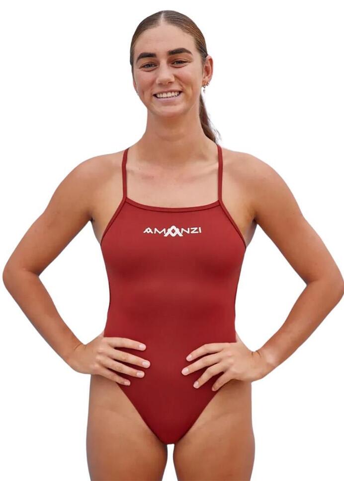 Amanzi Chino Tie Back One Piece Swimwsuit - Size 36 (Aus W12)
