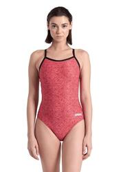 Maillot de bain dos nu léger Arena Abstract Tiles - Équipe rouge - Taille 38