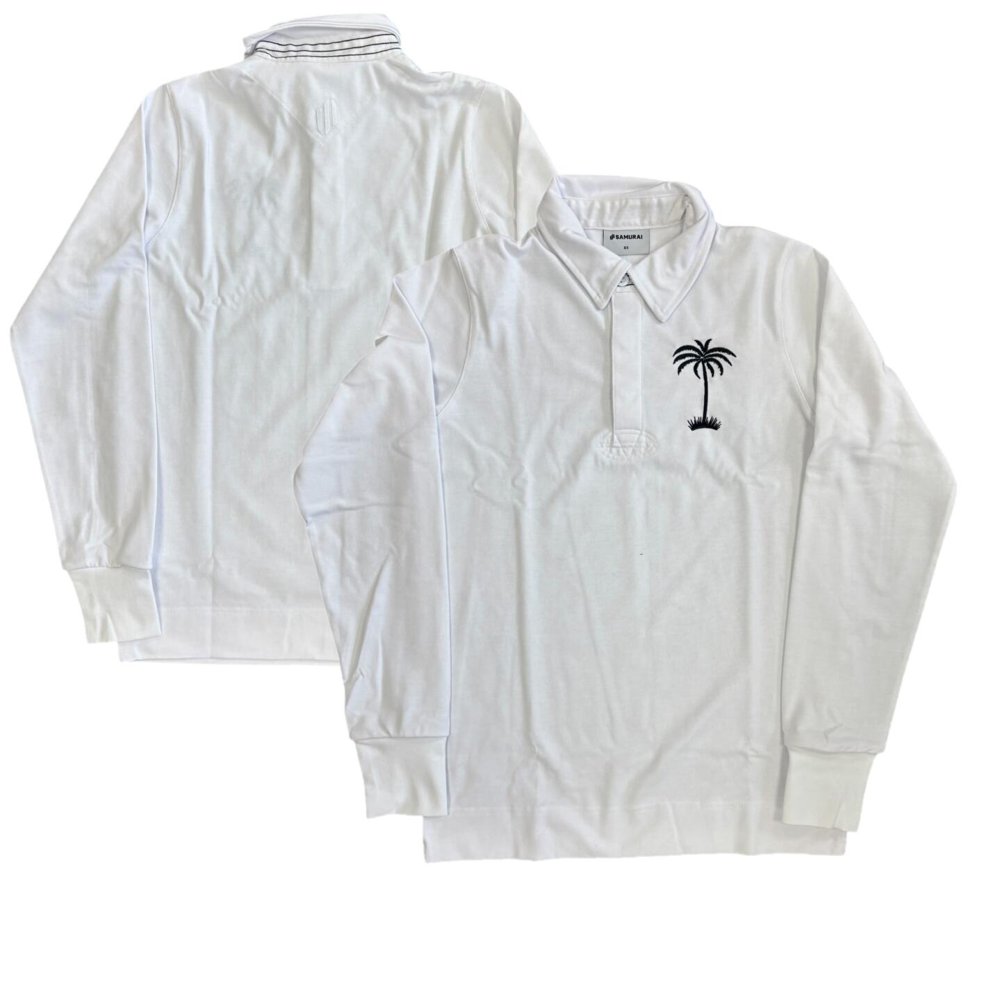 Fiji White Rugby LS Shirt Men's Samurai Heritage Jersey 1/3