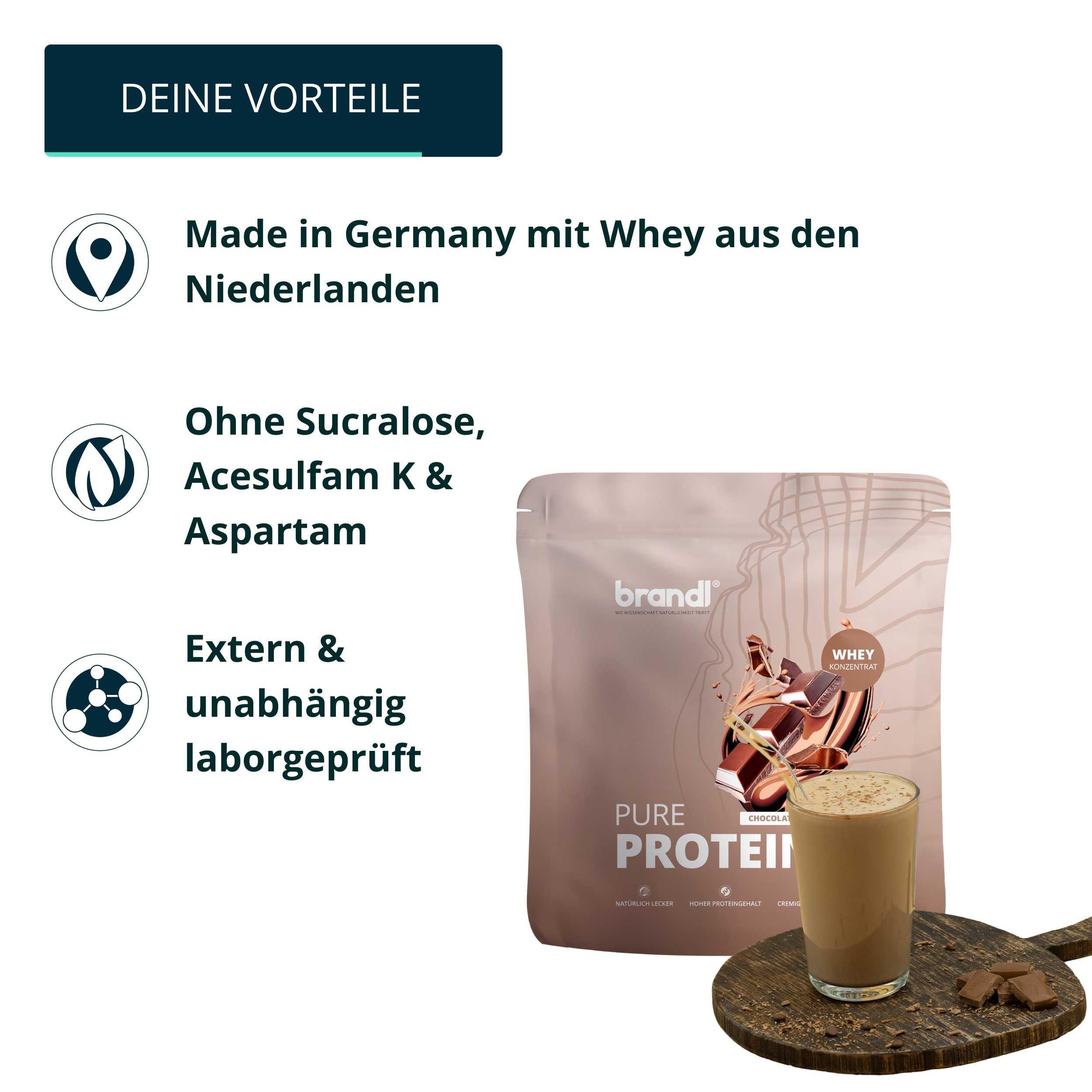 brandl® Pure Protein 2.0 Proteinpulver Whey | Eiweißpulver mit natürlichem Aroma 3/6