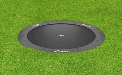Flat to the ground trampoline akrobat primus antraciet 360 cm