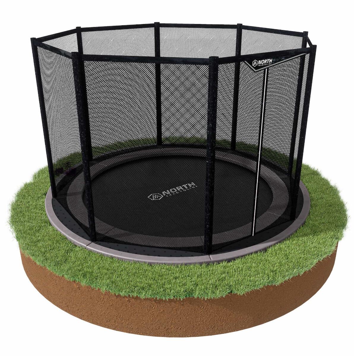 Trampoline plat au sol Nord 305 cm gris 4/5