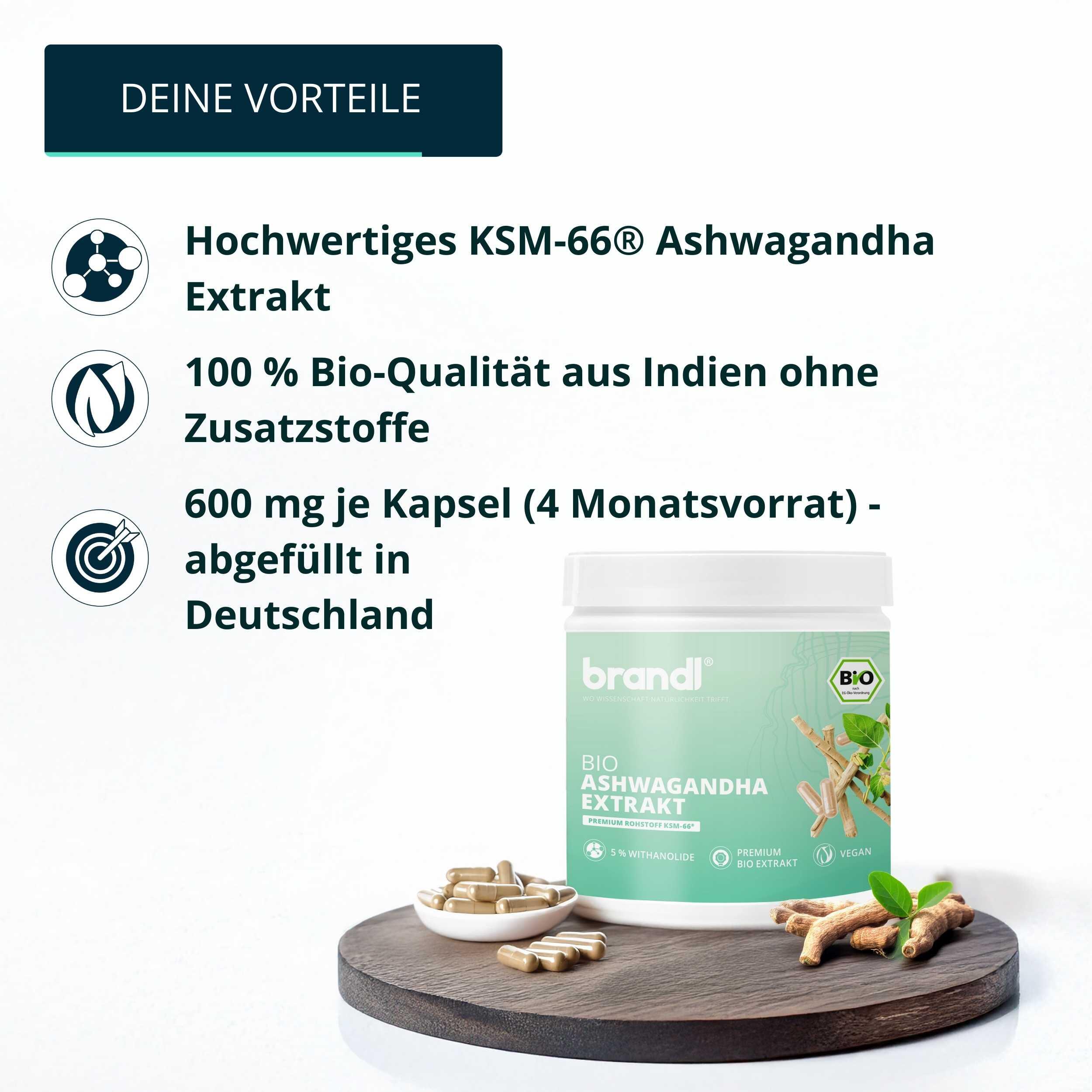 BIO Ashwagandha Extrakt Kapseln KSM66 3/6