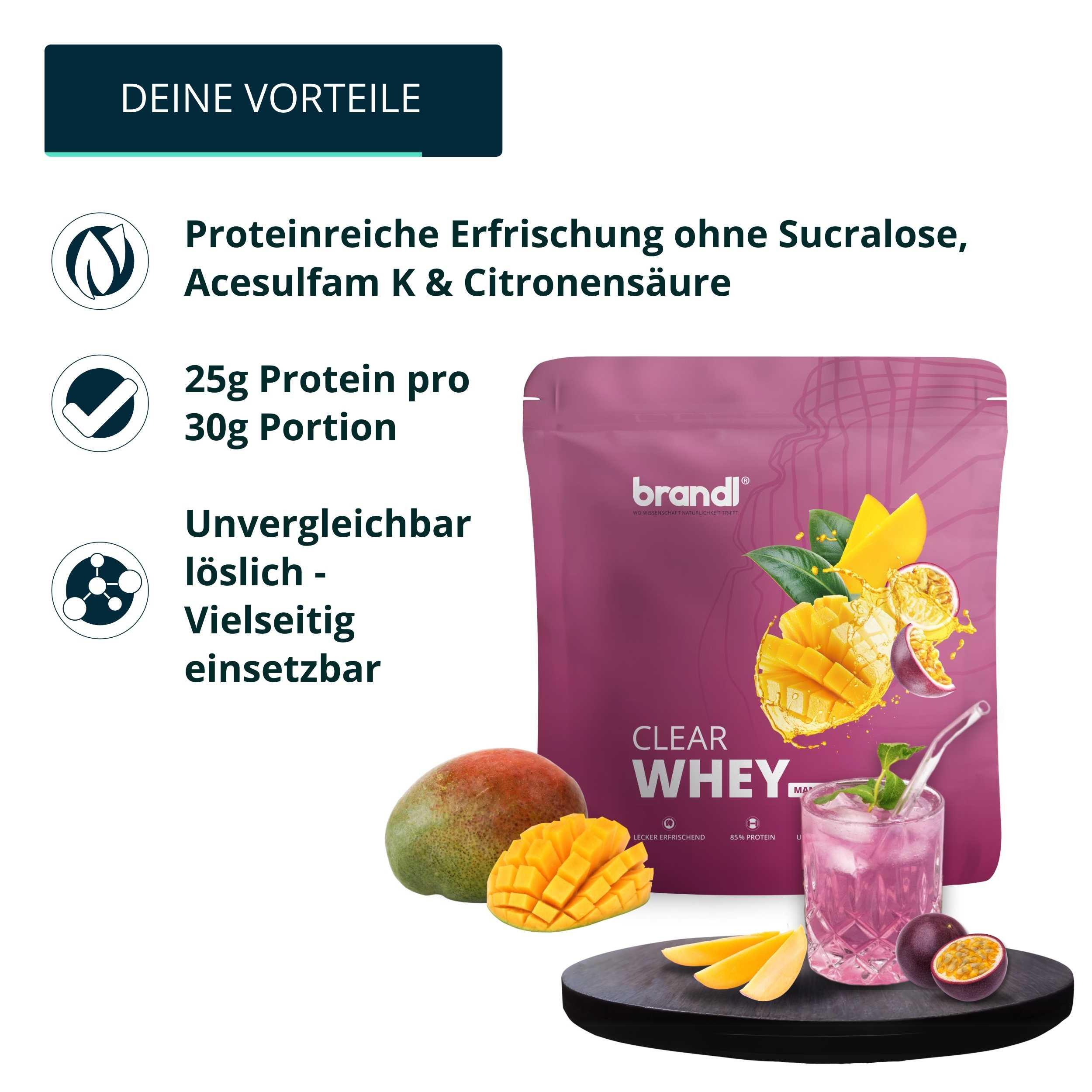 brandl® Clear Whey Isolate - Protein Drink mit leckerem Geschmack 3/6