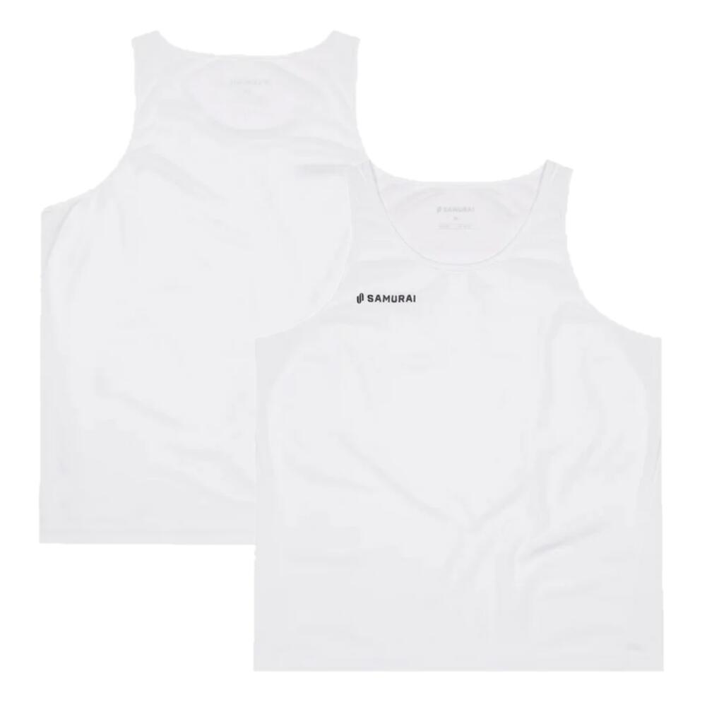 Samurai Men's Rugby Vest Classic White Tank Top 1/3