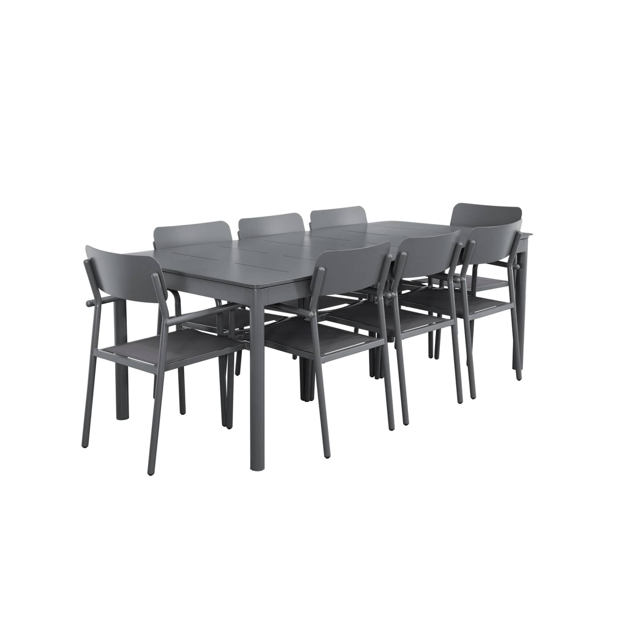 Mesa de jardín extensible de aluminio 8 sillas, Antracita 5/6