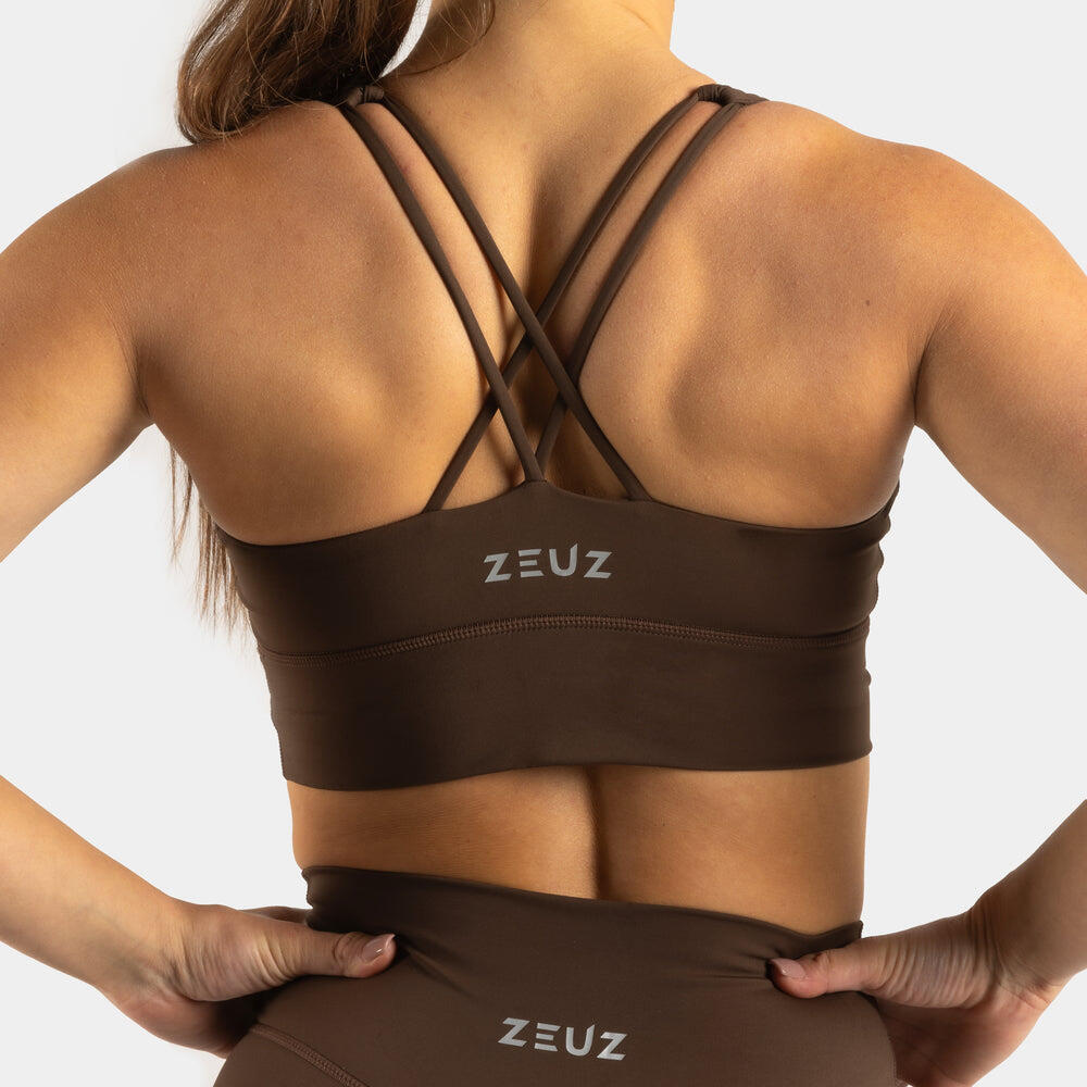 ZEUZ Soutien-Gorge Sport Femme – Shock Absorber Sport BRA – Marron – Taille M 2/7