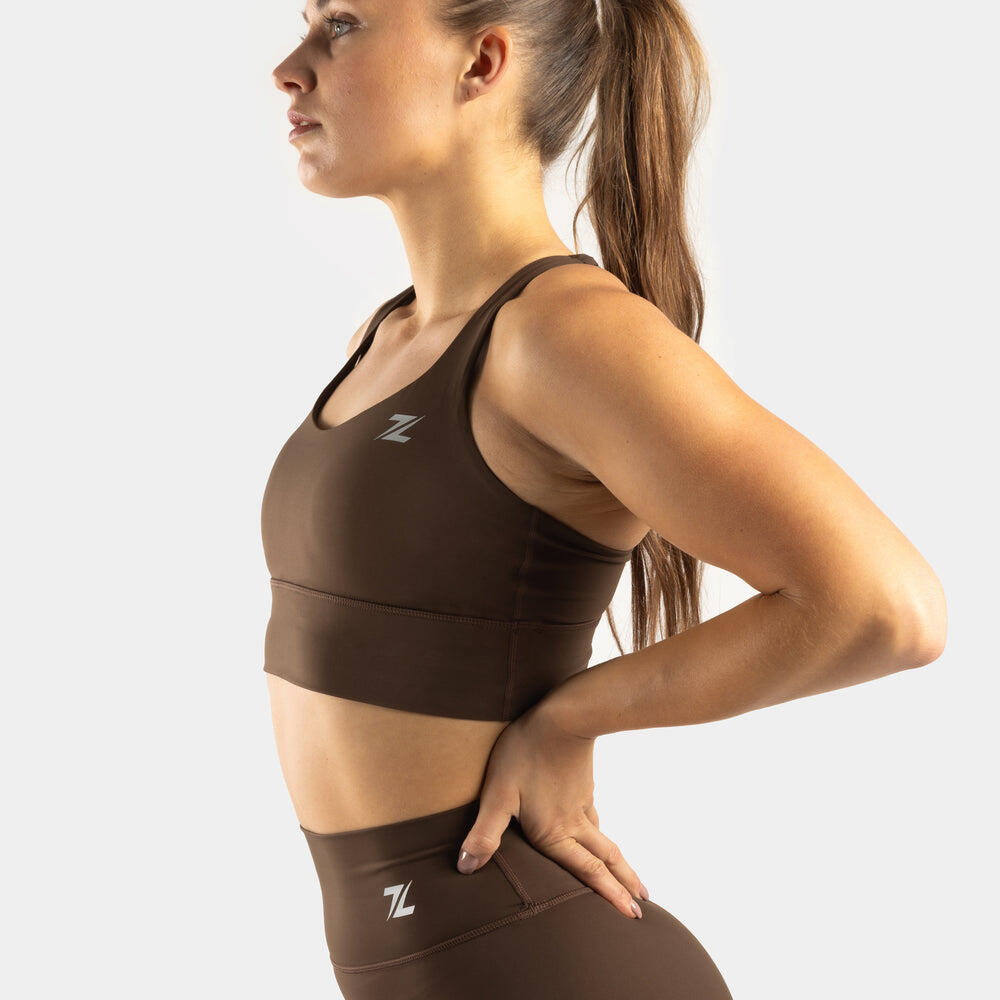 ZEUZ Soutien-Gorge Sport Femme – Shock Absorber Sport BRA – Marron – Taille M 3/7