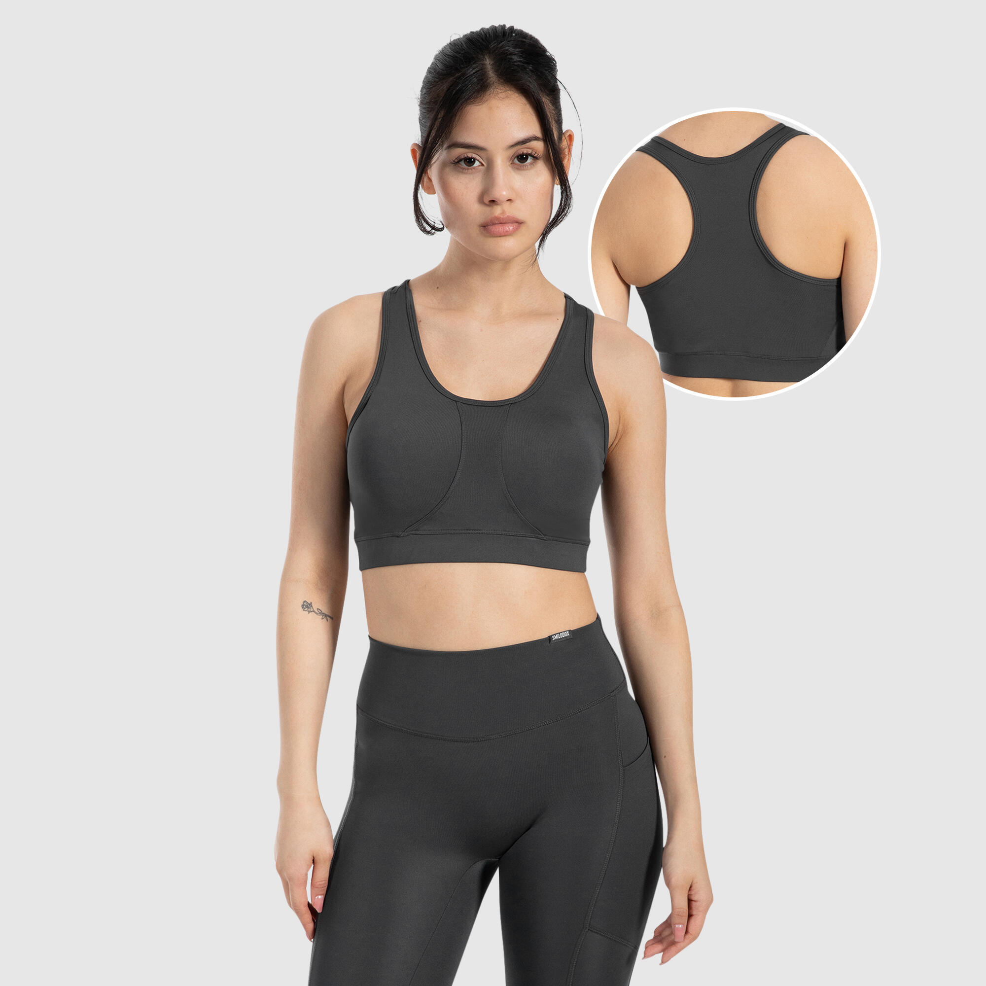 SMILODOX Damen Sport BH Candace Anthrazit