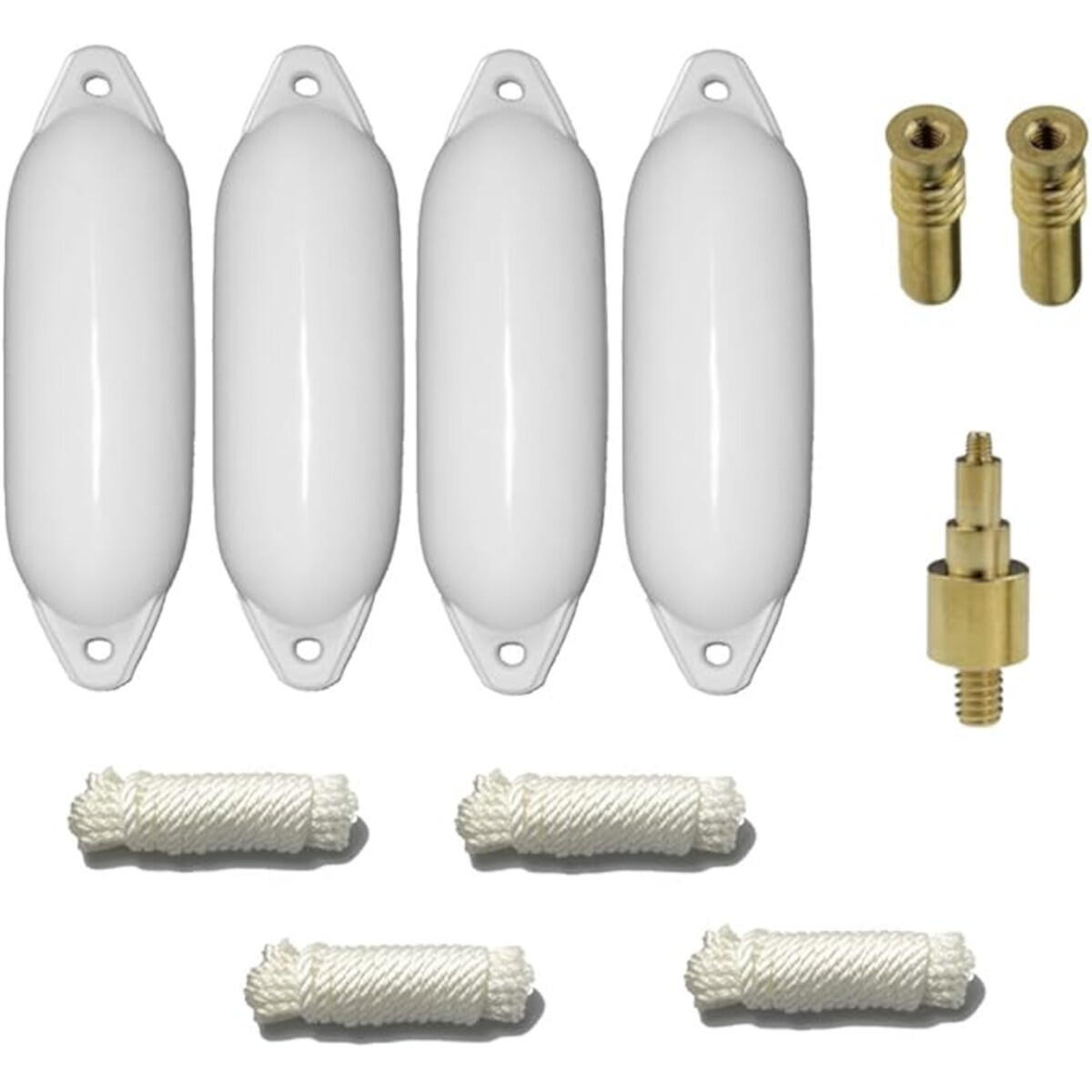 Majoni - Set Complet De 4 Pare-battage Star Fender Avec Accessoires - Défense De Ponton - Blanc - 48 Xl - Decathlon