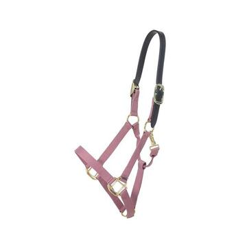 Licol Cheval Velours Vieux Rose Kentucky - Nylon Solide Avec Ornements Velours Et Personnalisable