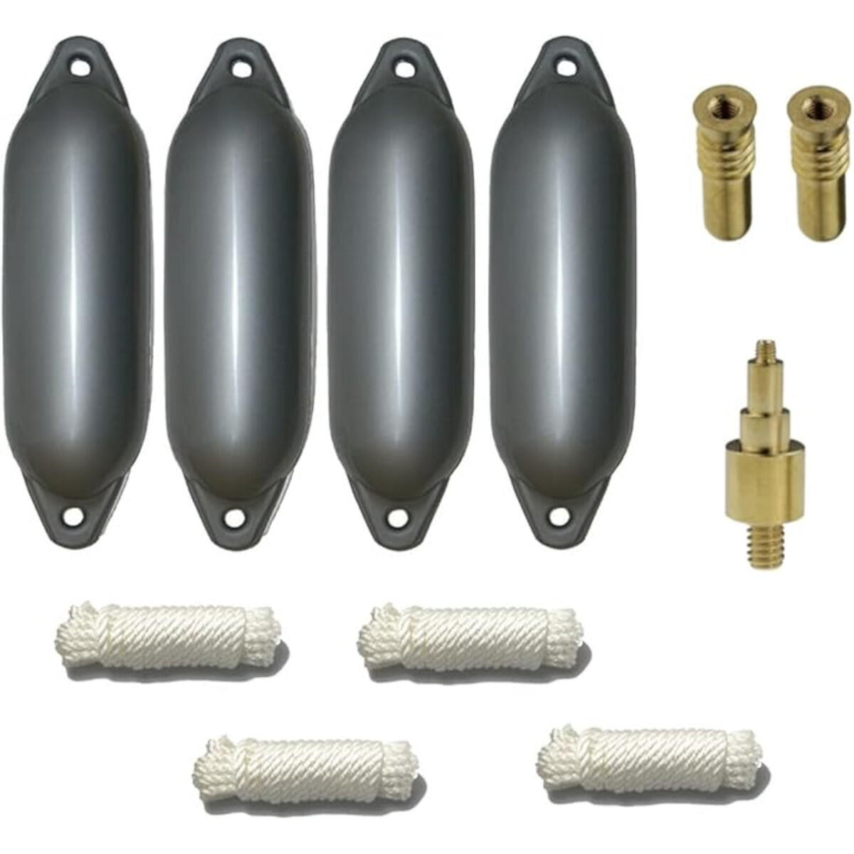 Majoni - Set Complet De 4 Pare-battage Star Fender Avec Accessoires - Défense De Ponton - Gris - 36 Xs - Decathlon