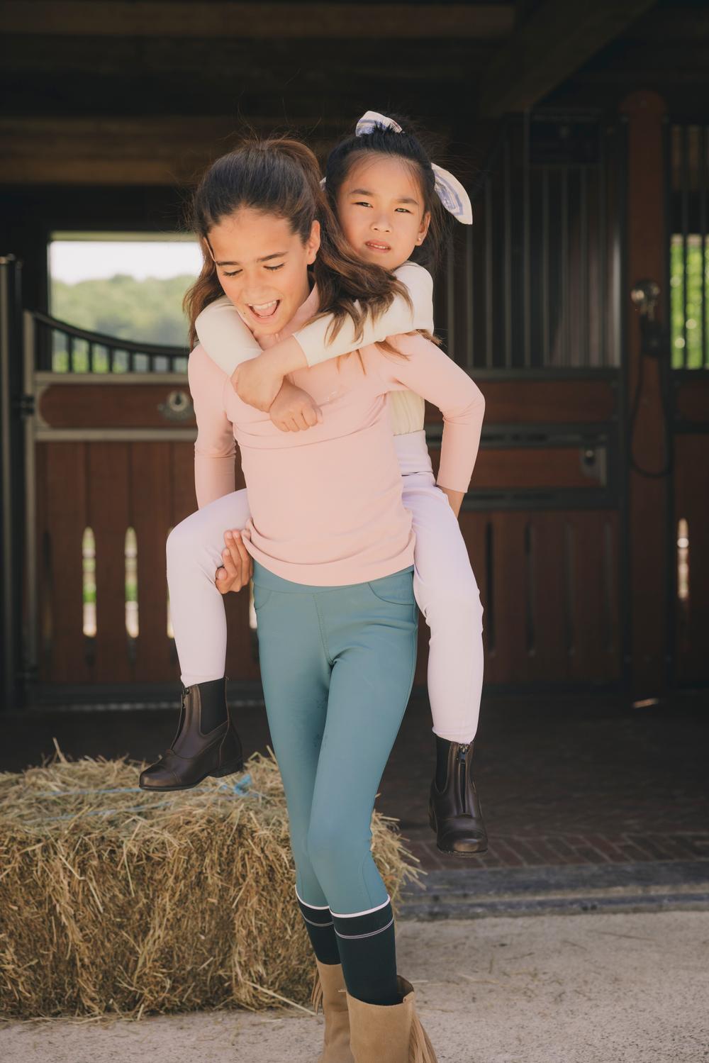 Leggings da equitazione mid grip da bambina Kentucky Miami 4/5