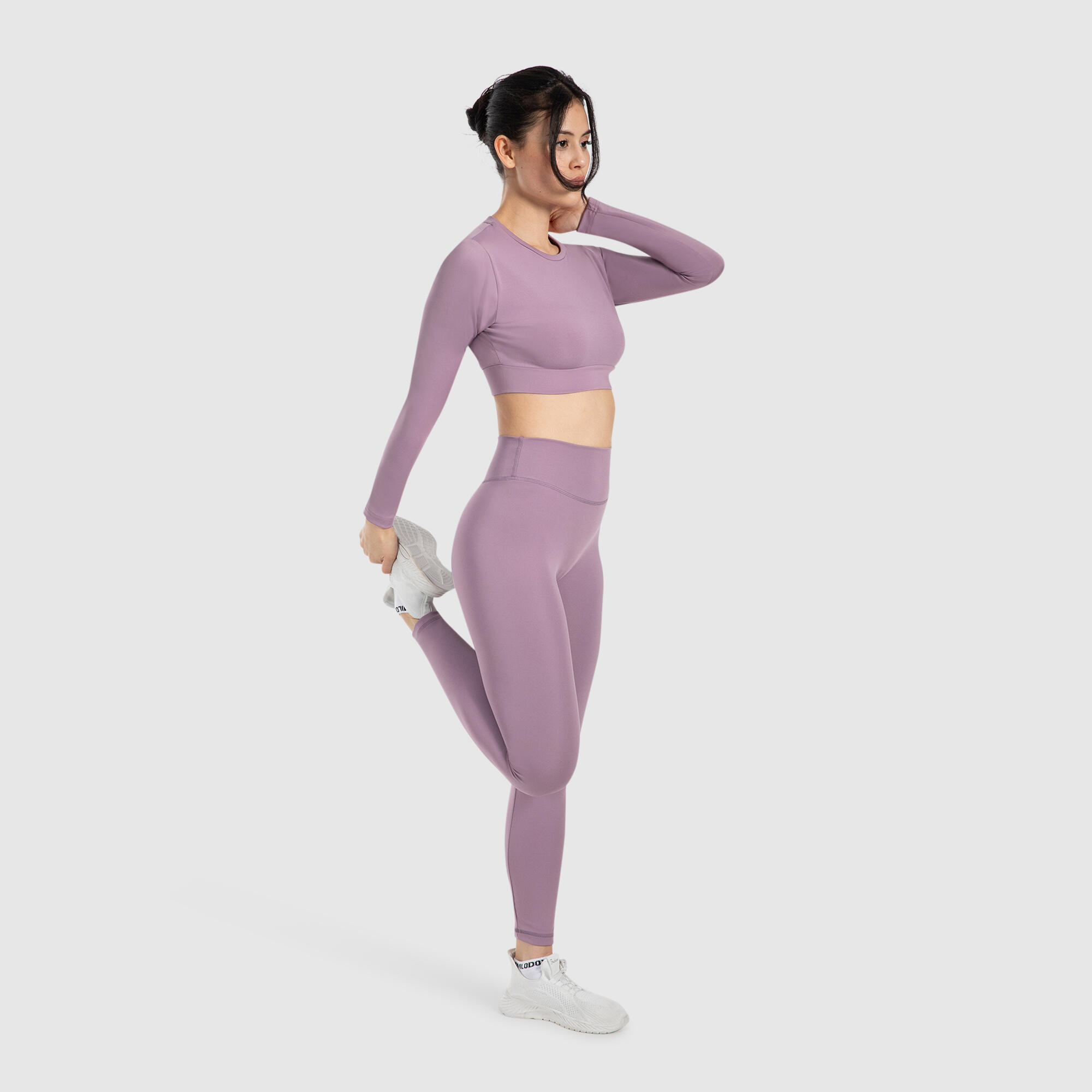 Damen Crop Longsleeve Tisha Lila 3/5