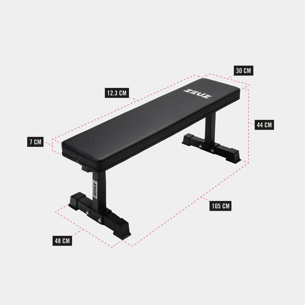 Banc de musculation plat ZEUZ – Banc plat – Banc de fitness – Noir 4/7