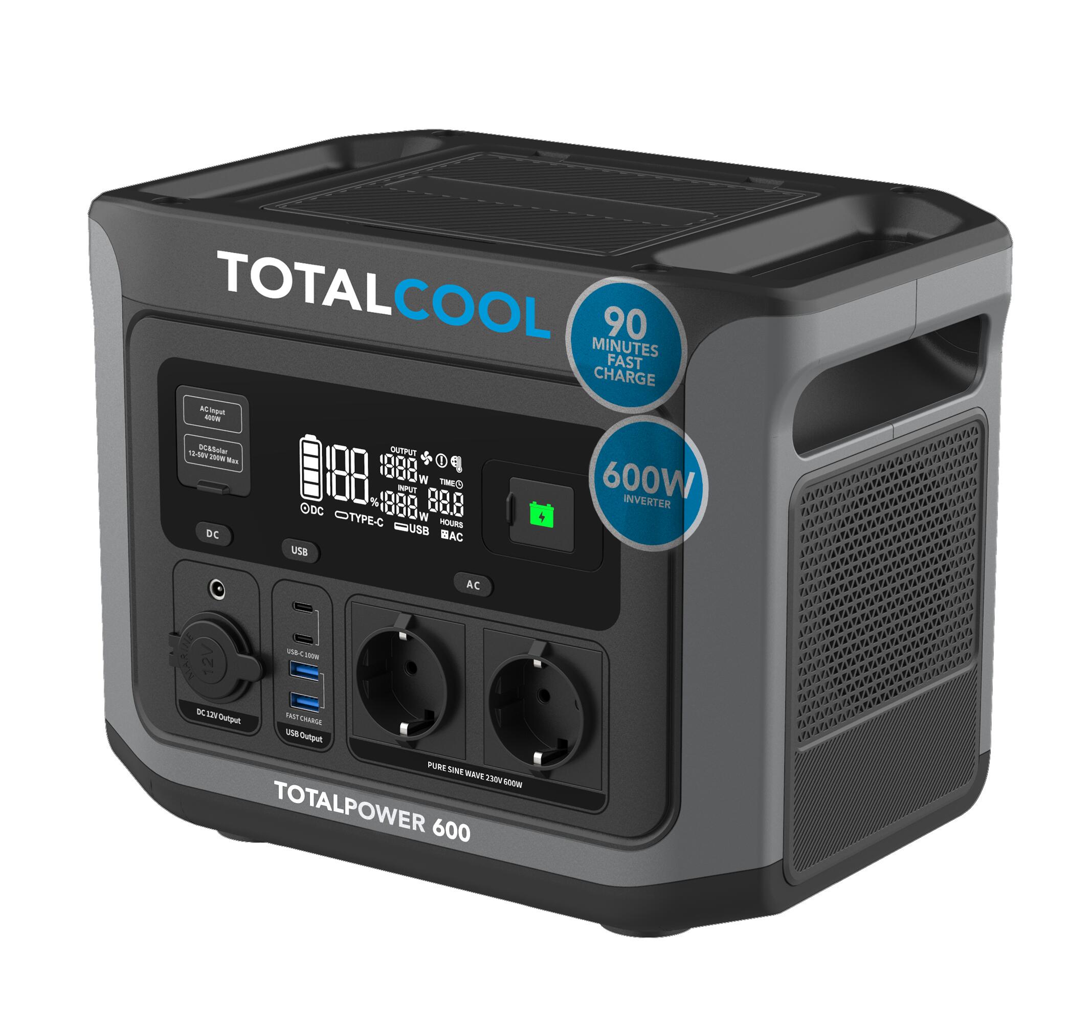 TOTALCOOL Totalpower 600 Draagbare Powerbank - 600W Zonne-energie Station